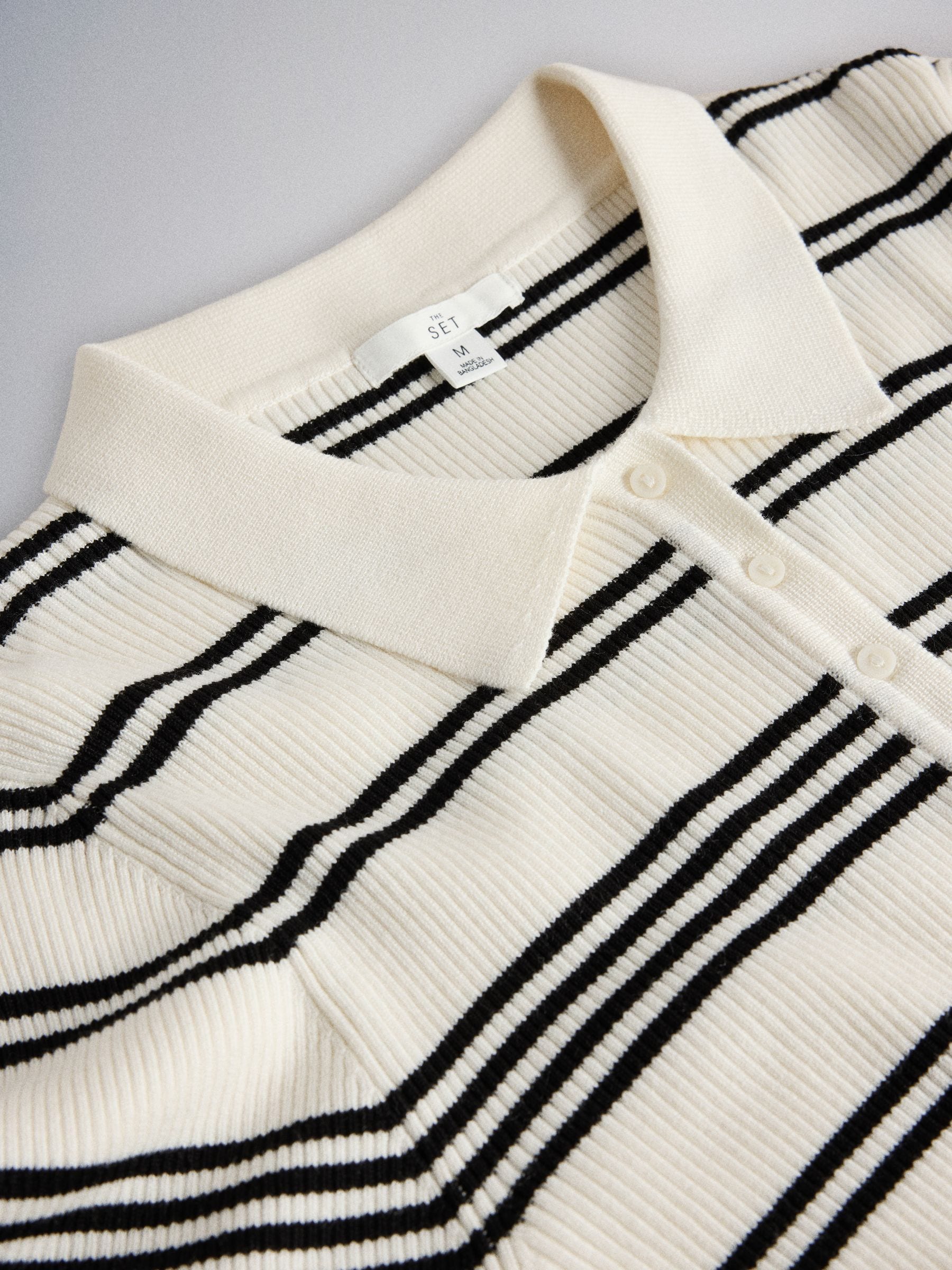The Set 3 Pack Long Sleeve Button Down Jumper - Cream Stripe/ Dark Navy / Claret Marl - Regular - SIP Still Life