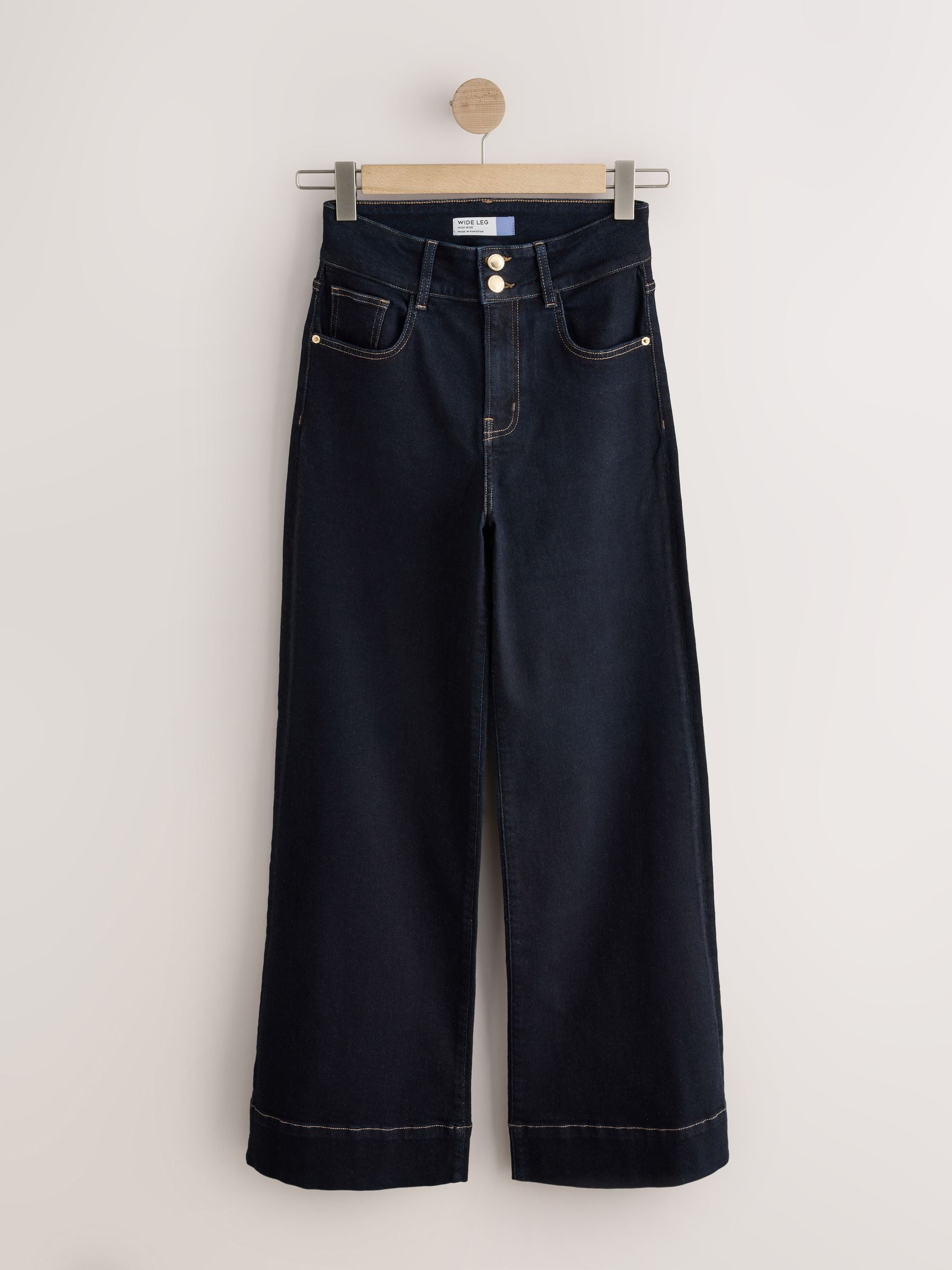 High Rise Stretch Wide Leg Jeans - Indigo Rinse Blue - Regular - SIP Still Life