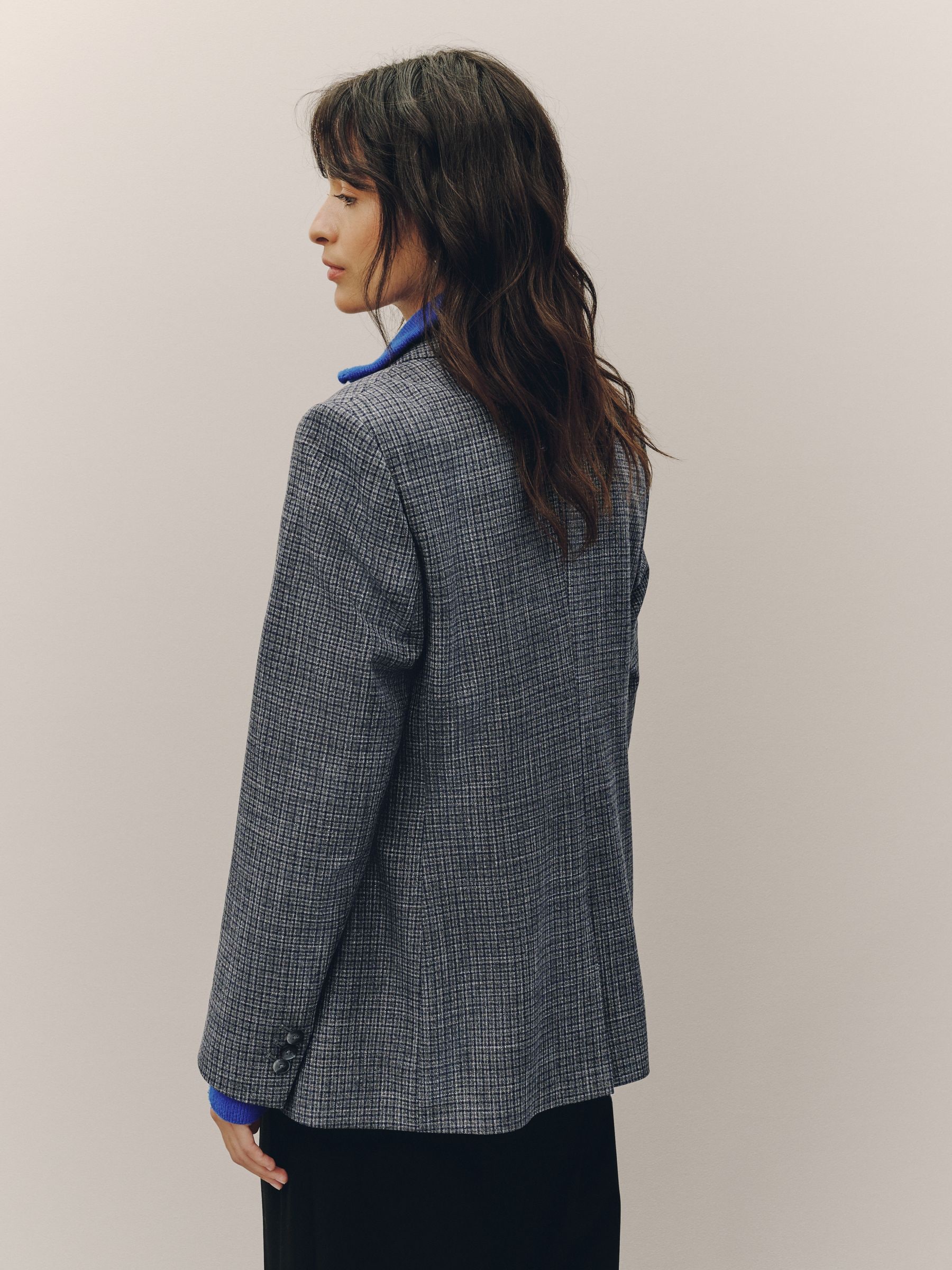 Tailored Single Breasted Blazer With Wool - Grey - Regular - SIP Worn