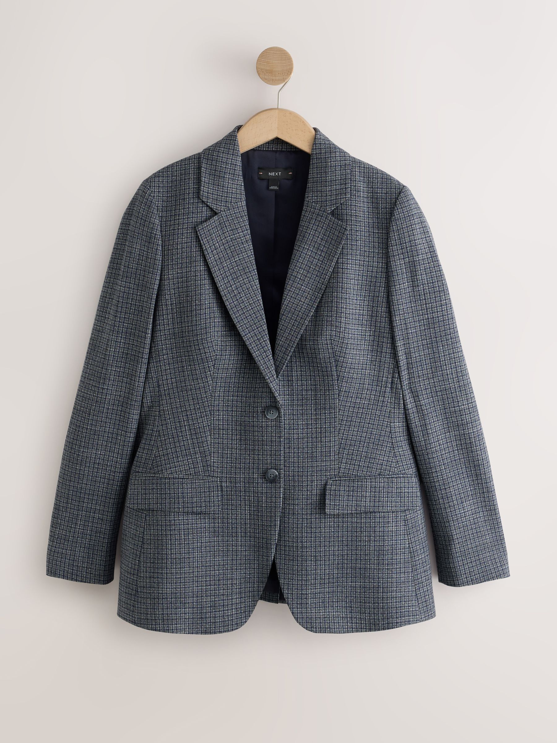 Tailored Single Breasted Blazer With Wool - Grey - Regular - SIP Still Life
