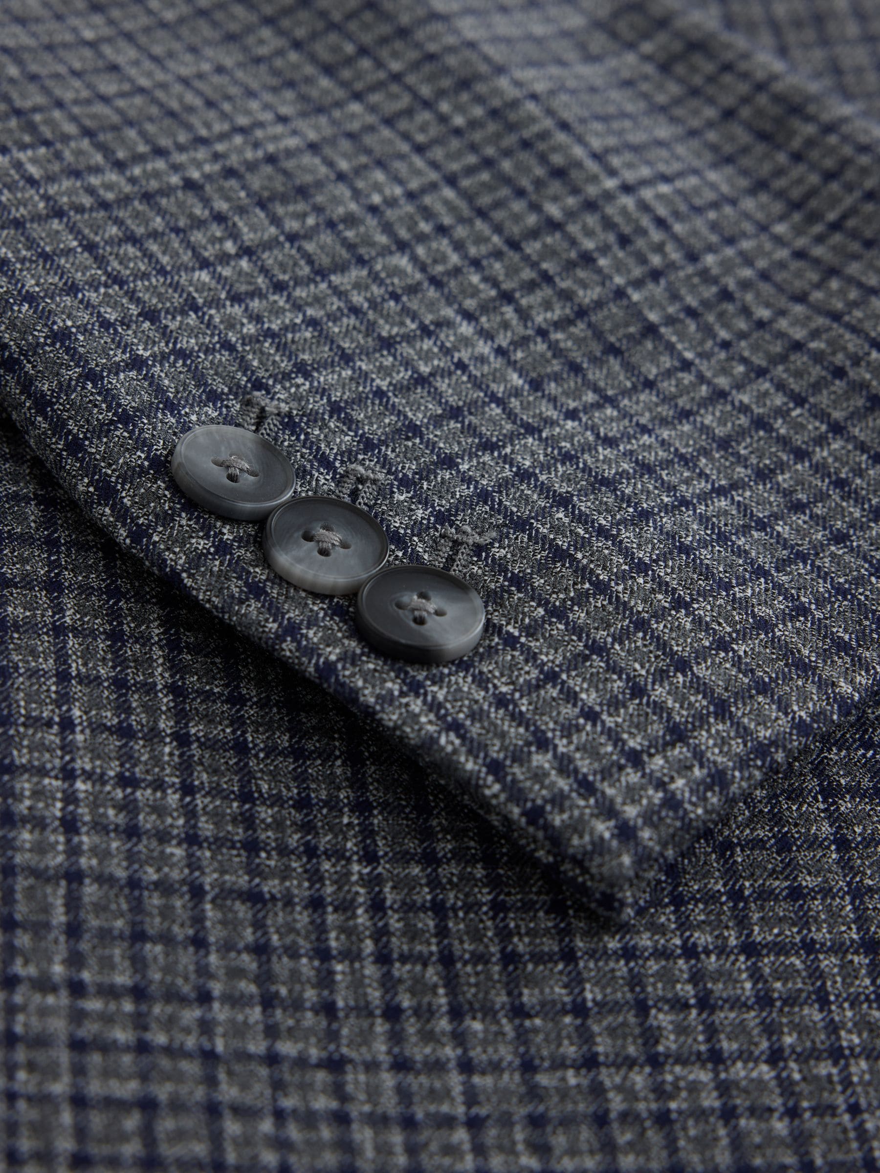 Tailored Single Breasted Blazer With Wool - Grey - Regular - SIP Still Life