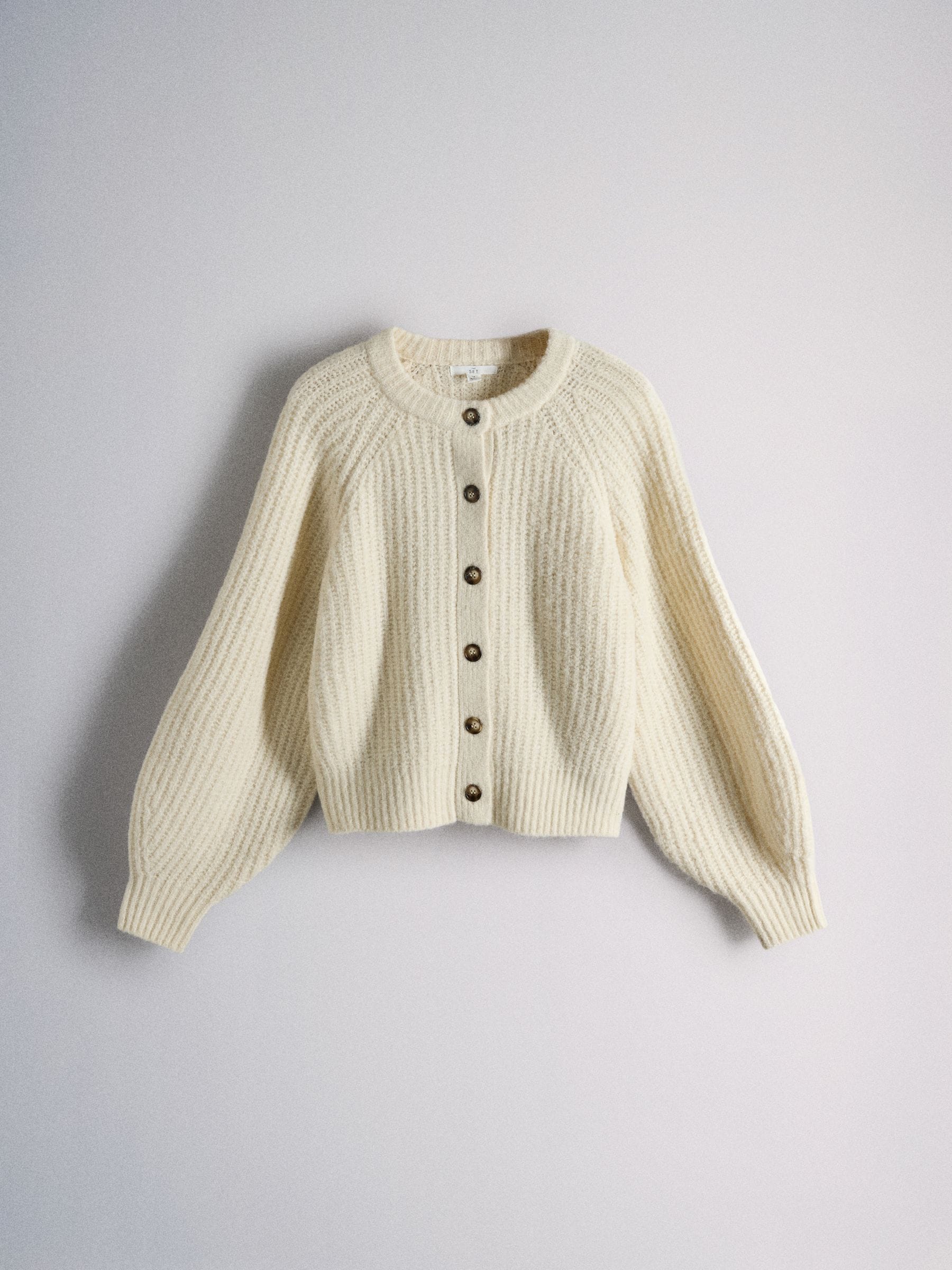 The Set 2 Pack Fluffy Crew Neck Cardigan - Cream / Baby Pink - Regular - SIP Still Life