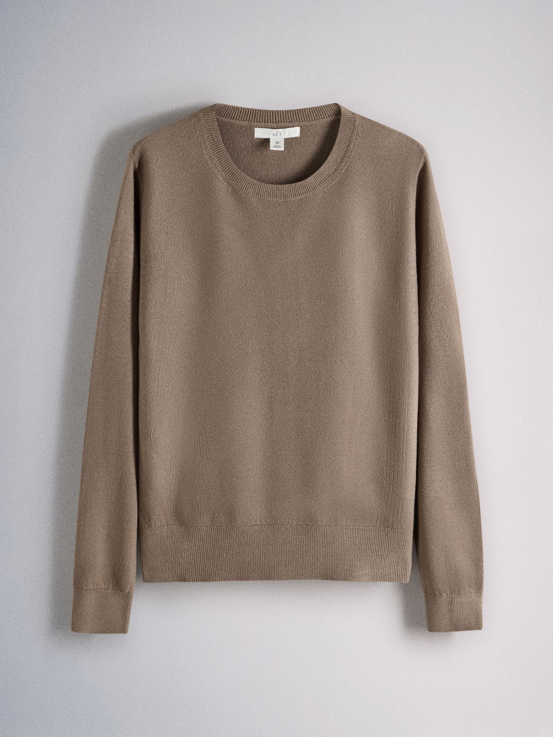 The Set 2 Pack Soft Knit Crew Neck Long Sleeve Jumpers - Mink Brown/Light Pink - Regular - SIP Still Life