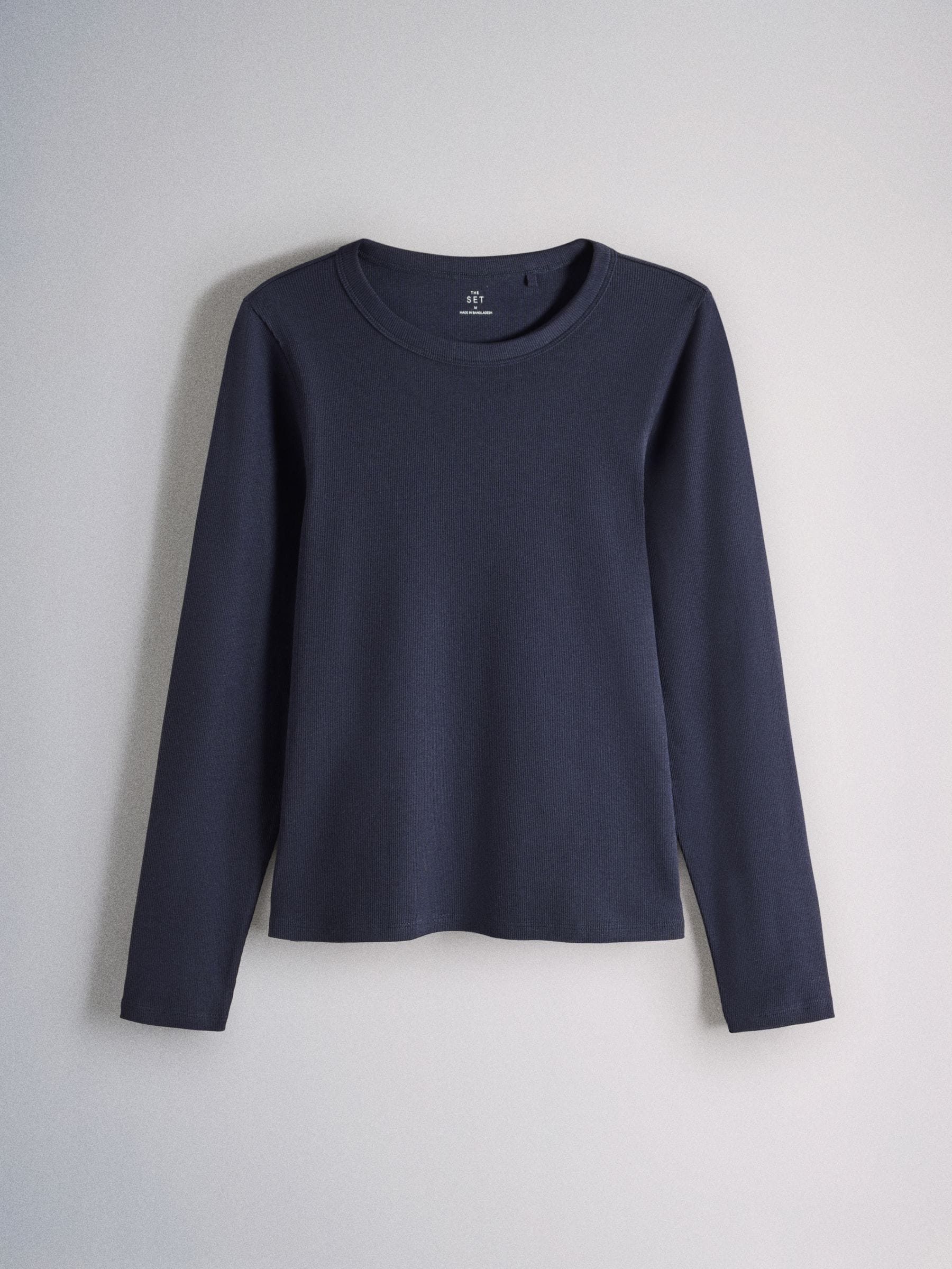 The Set 8 Pack Long Sleeve Slim Fit Ribbed T-Shirts - Brown/Navy/Ochre/Tan/Stripe/Neutral/White - Regular - SIP Still Life