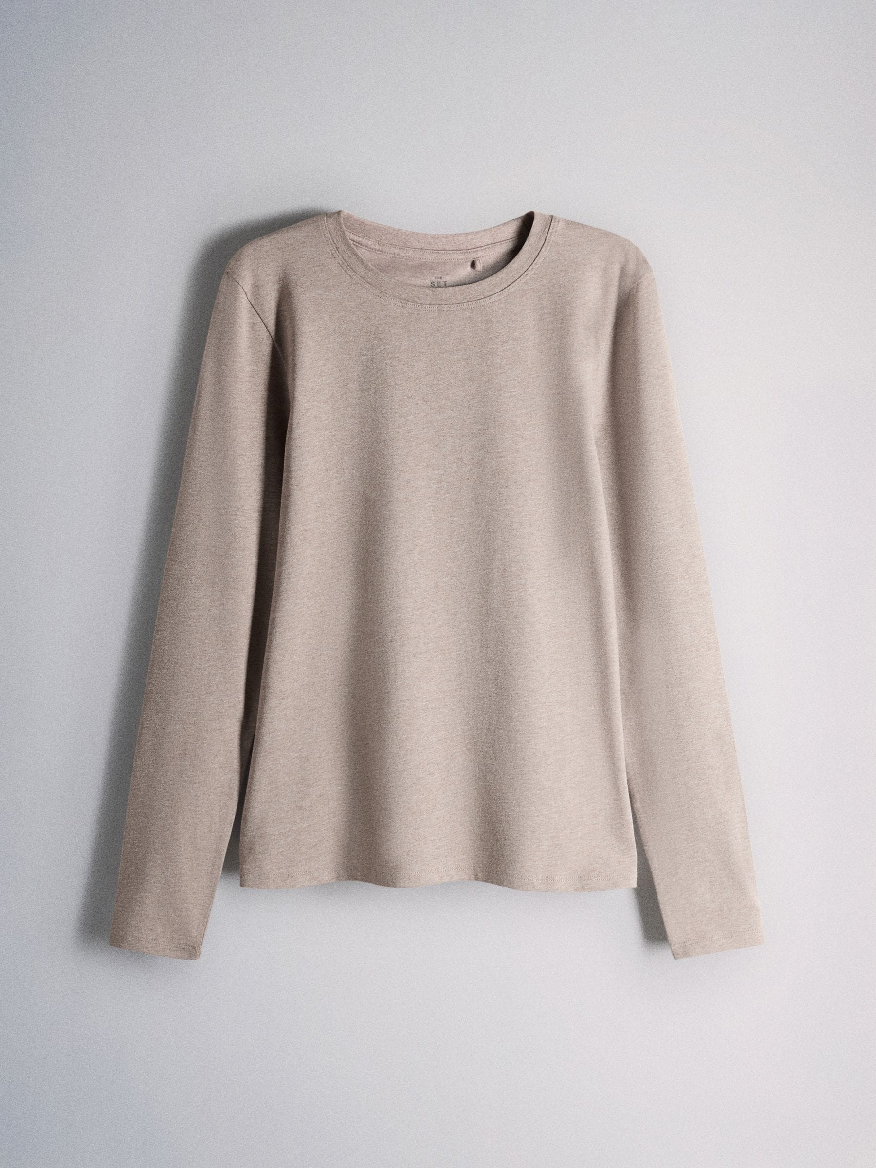 The Set 8 Pack Skinny Fit Crew Neck Long Sleeve T-Shirts - Black/Brown/Neutral/Taupe/White - Regular - SIP Still Life