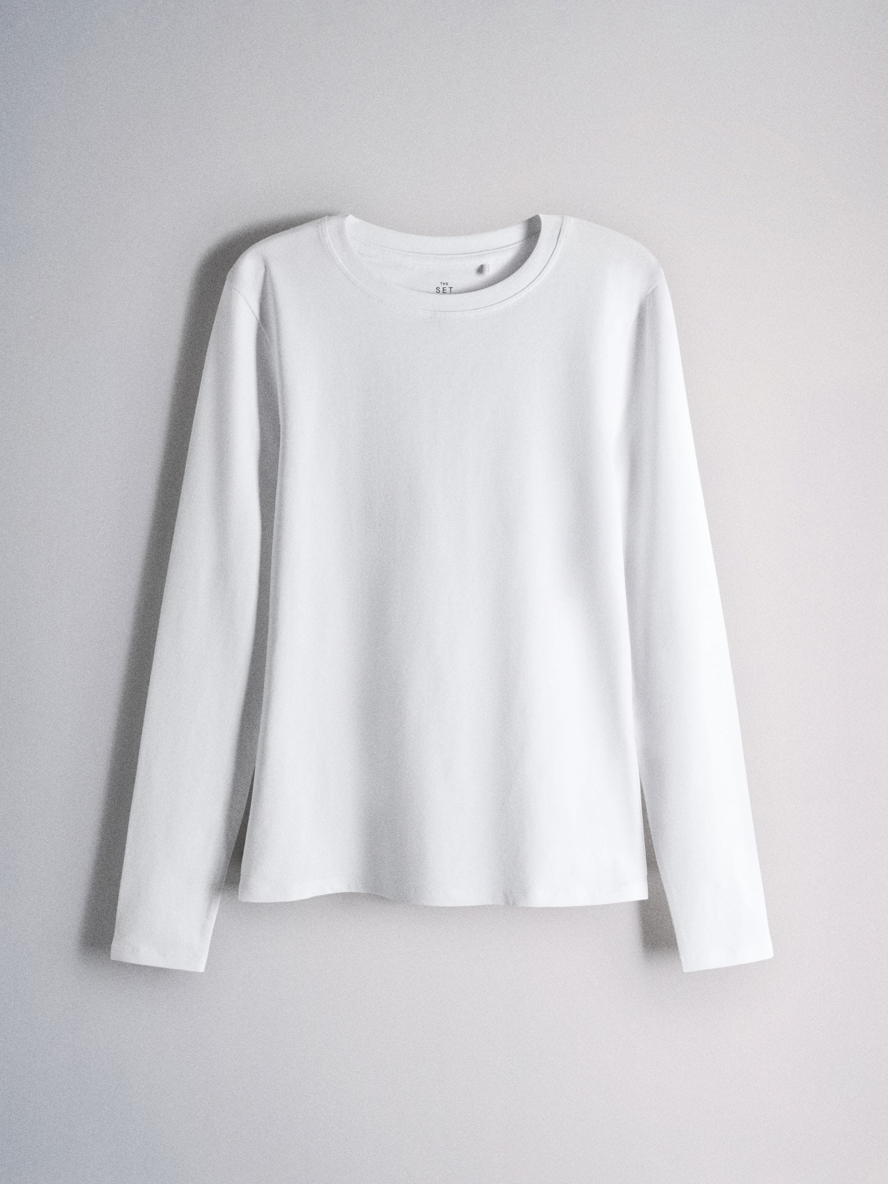 The Set 8 Pack Skinny Fit Crew Neck Long Sleeve T-Shirts - Black/Brown/Neutral/Taupe/White - Regular - SIP Still Life