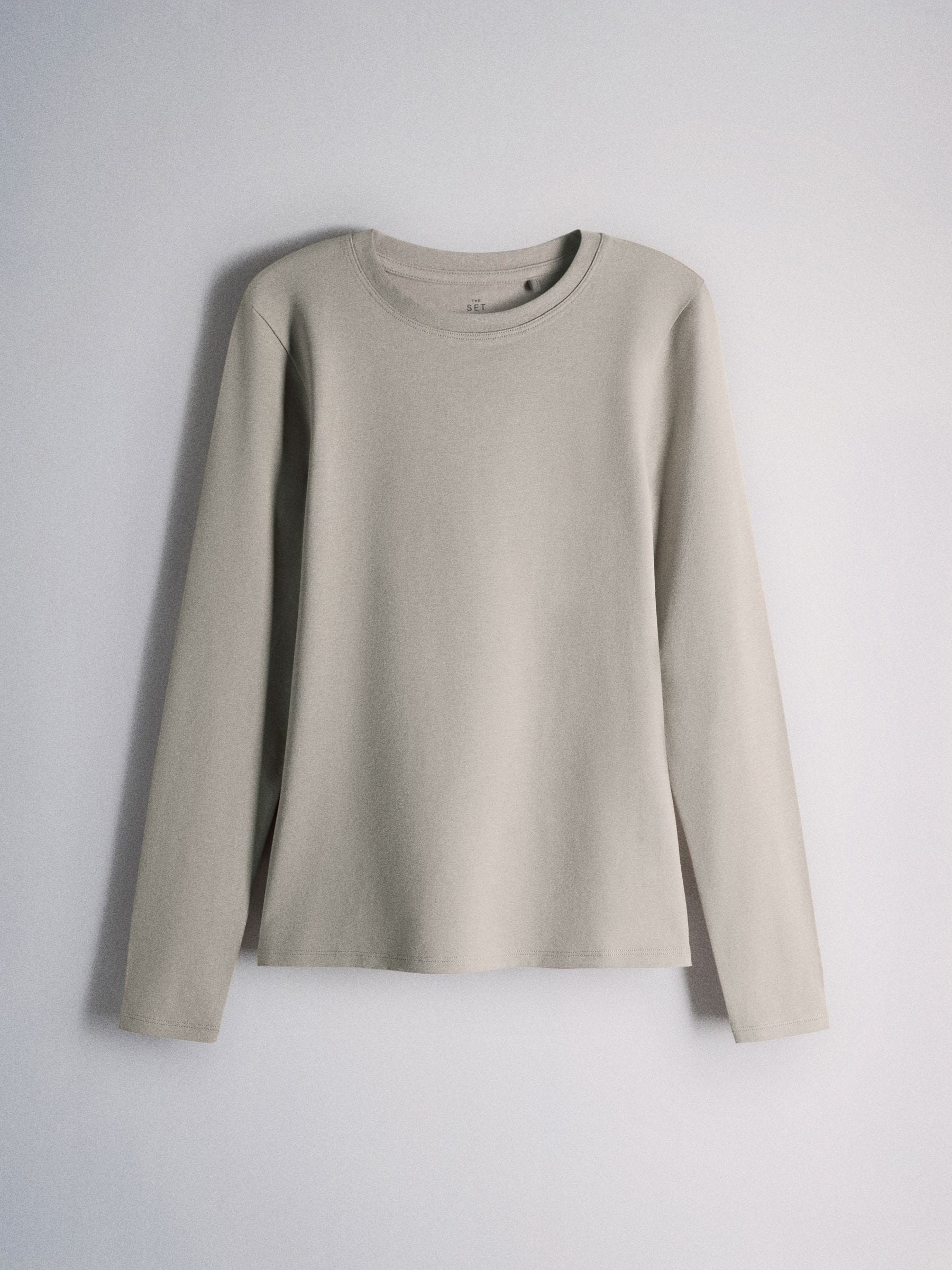 The Set 8 Pack Skinny Fit Crew Neck Long Sleeve T-Shirts - Black/Brown/Neutral/Taupe/White - Regular - SIP Still Life