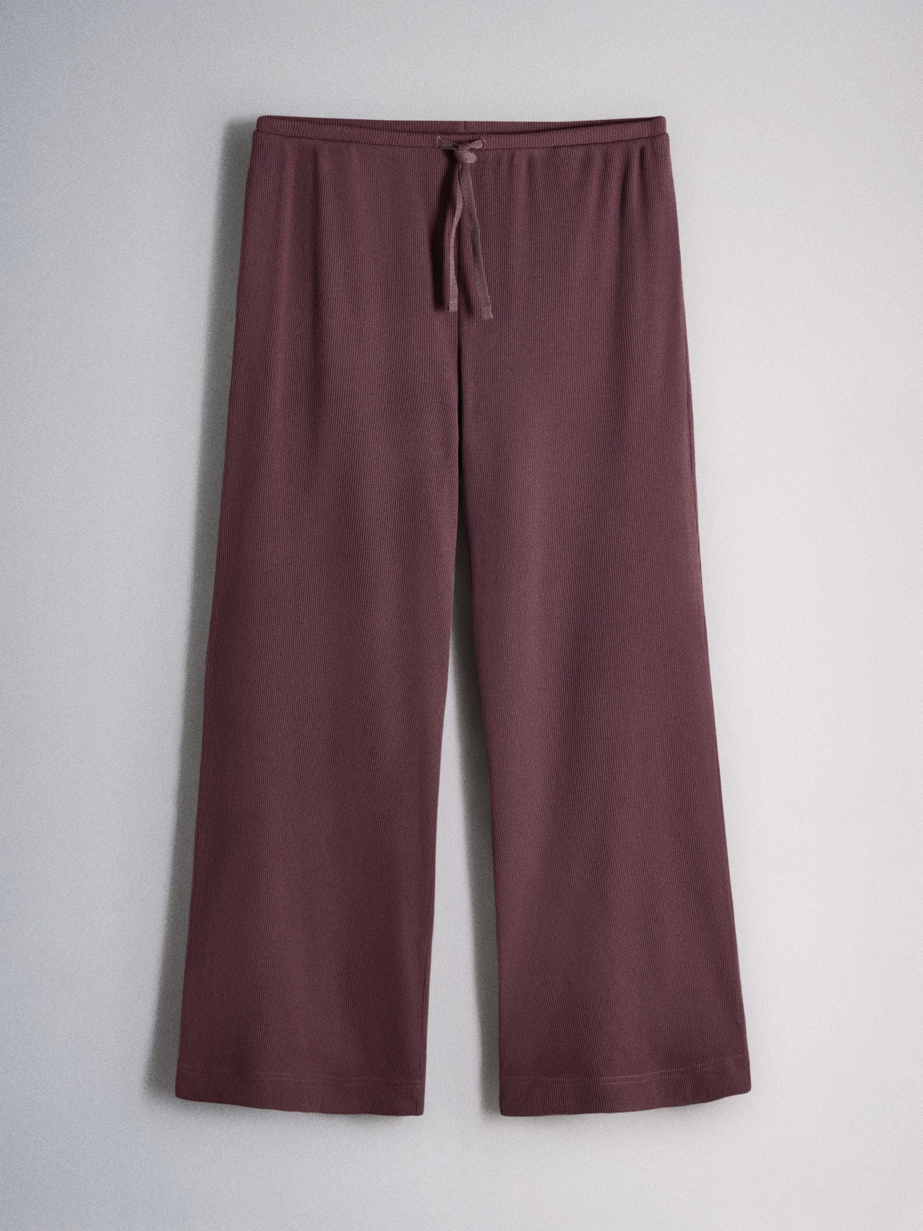The Set Cosy Rib Button Through Top and Straight Leg Joggers Co-ord - Dusky Purple - Regular - SIP Still Life