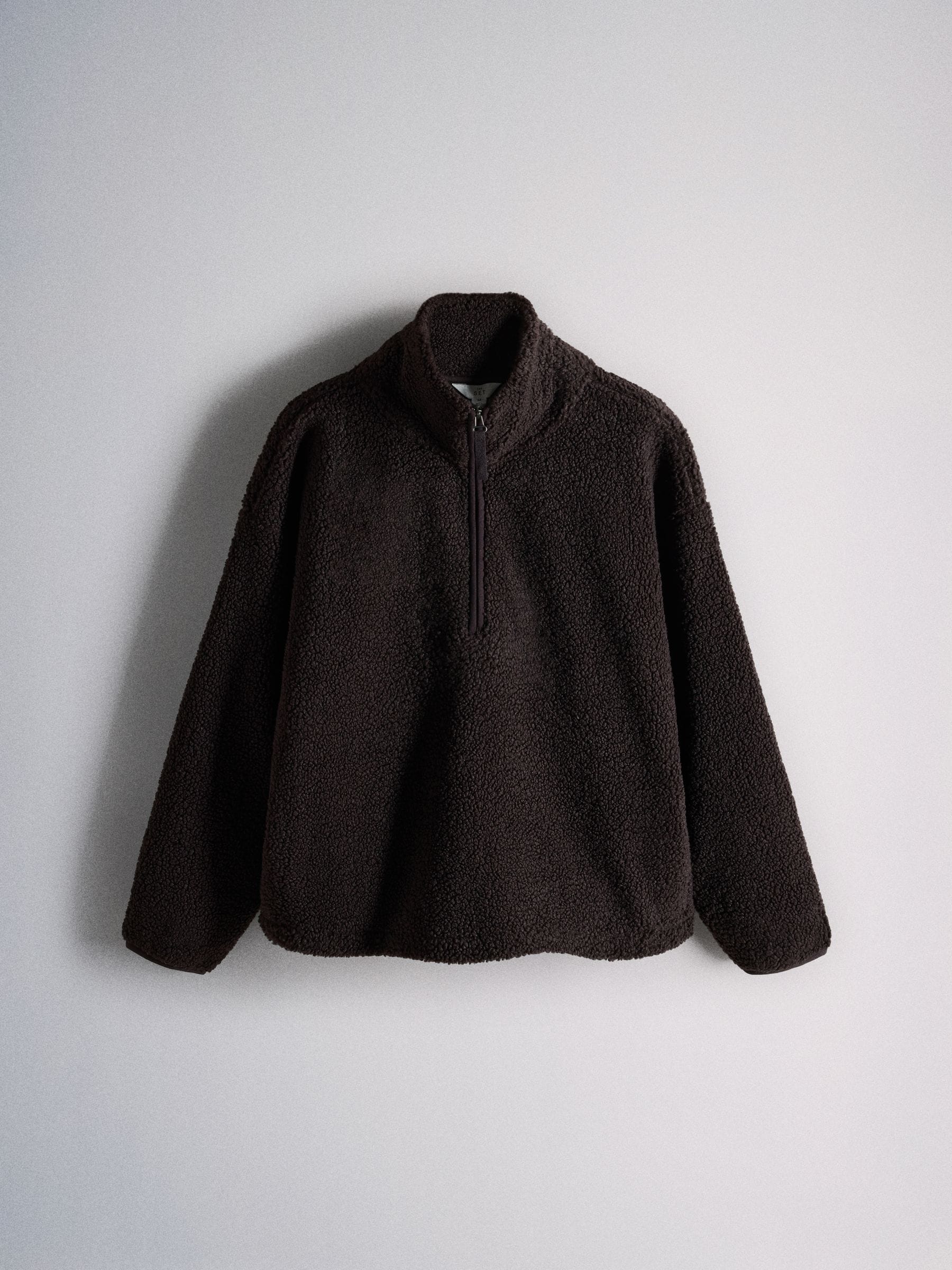 The Set 2 Pack Premium Quarter Zip Borg Sweaters - Brown/Oat Marl - Regular - SIP Still Life