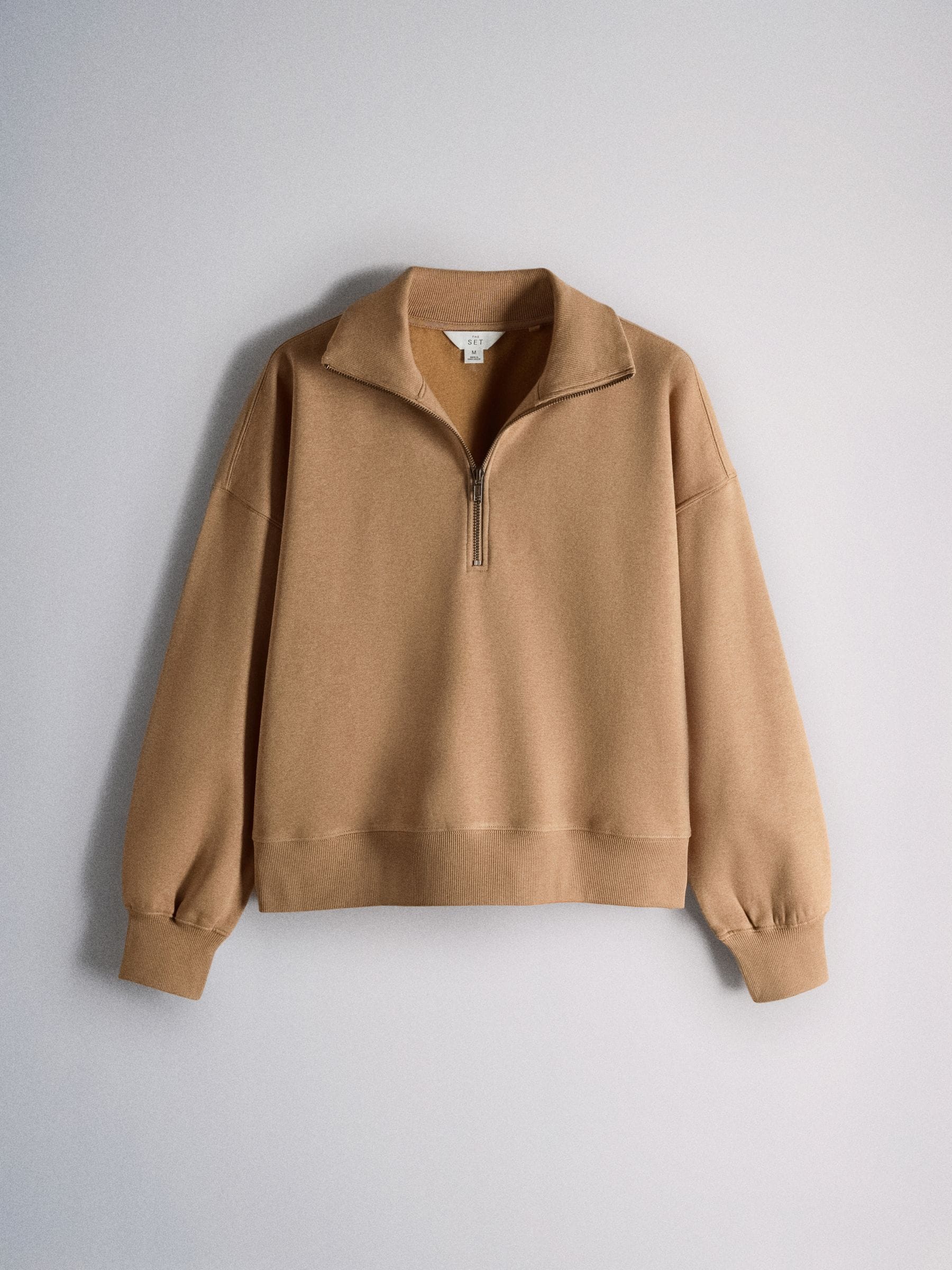 The Set 3 Pack Brushed Sweat Funnel Neck Sweaters - Tan/Navy/Brown - Regular - SIP Still Life