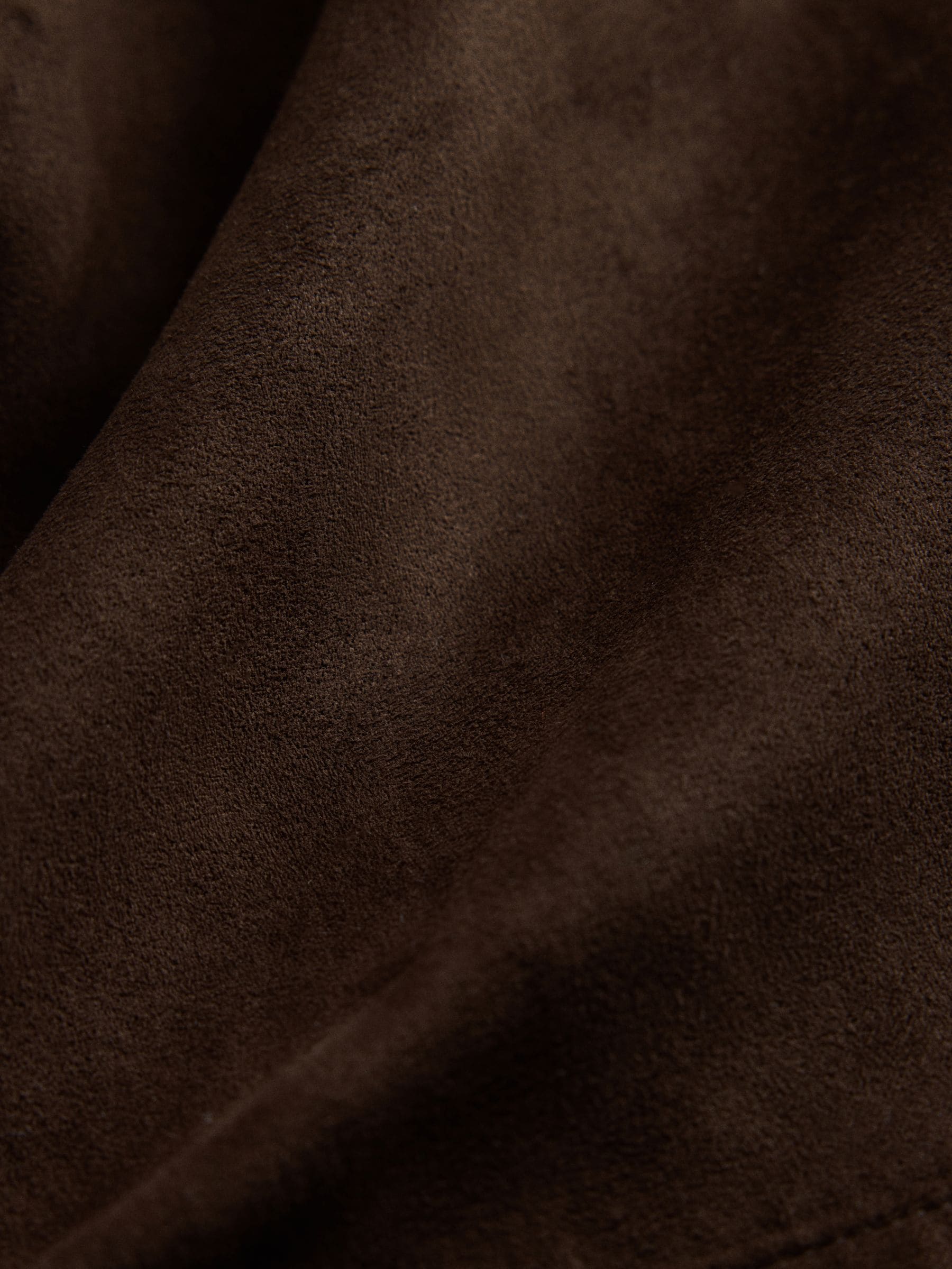 The Set Faux Suede Funnel Neck Jacket - Chocolate Brown - Regular - SIP Still Life