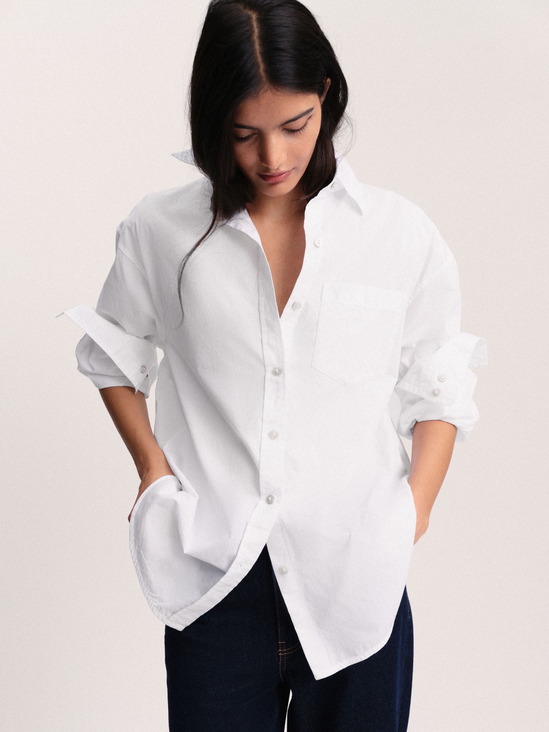 The Set Oversized Shirt - White - Regular - SIP Worn