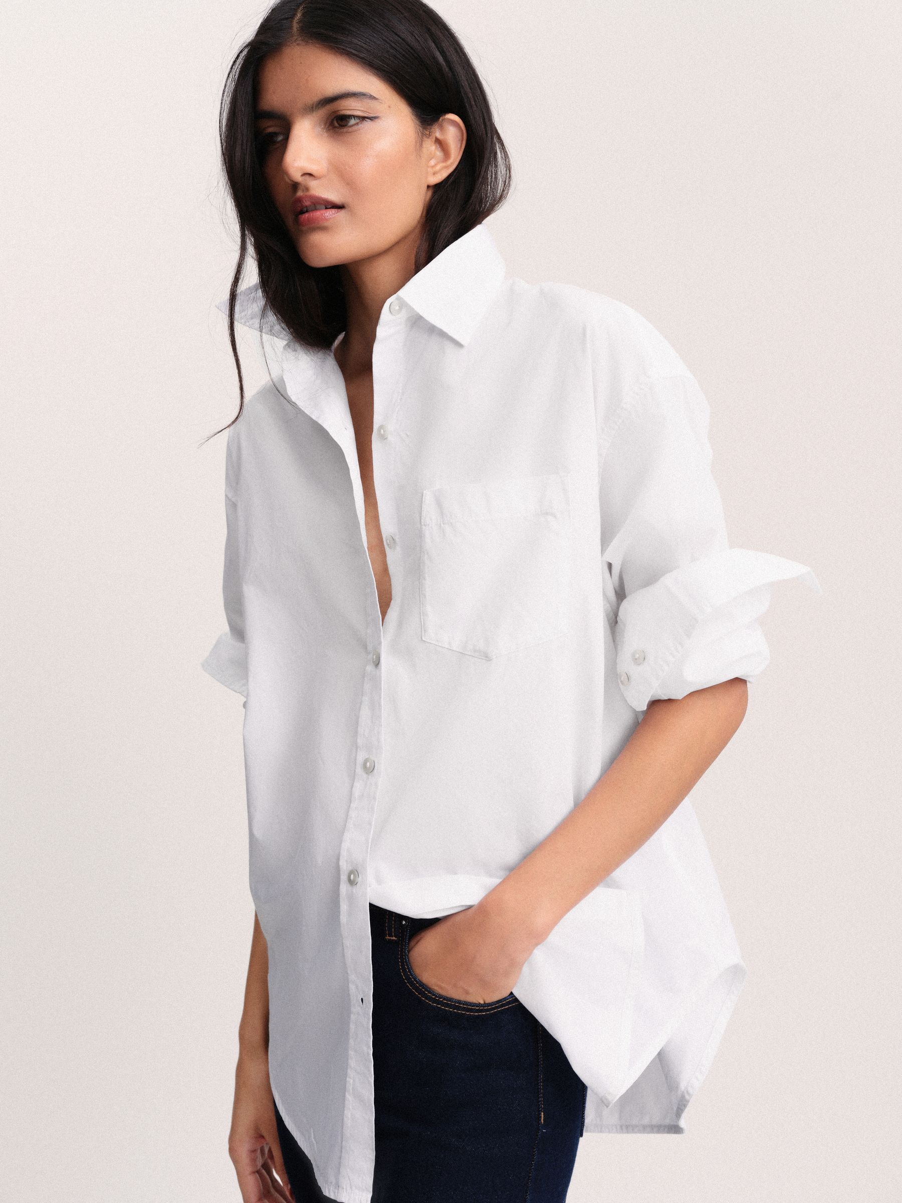 The Set Oversized Shirt - White - Regular - SIP Worn