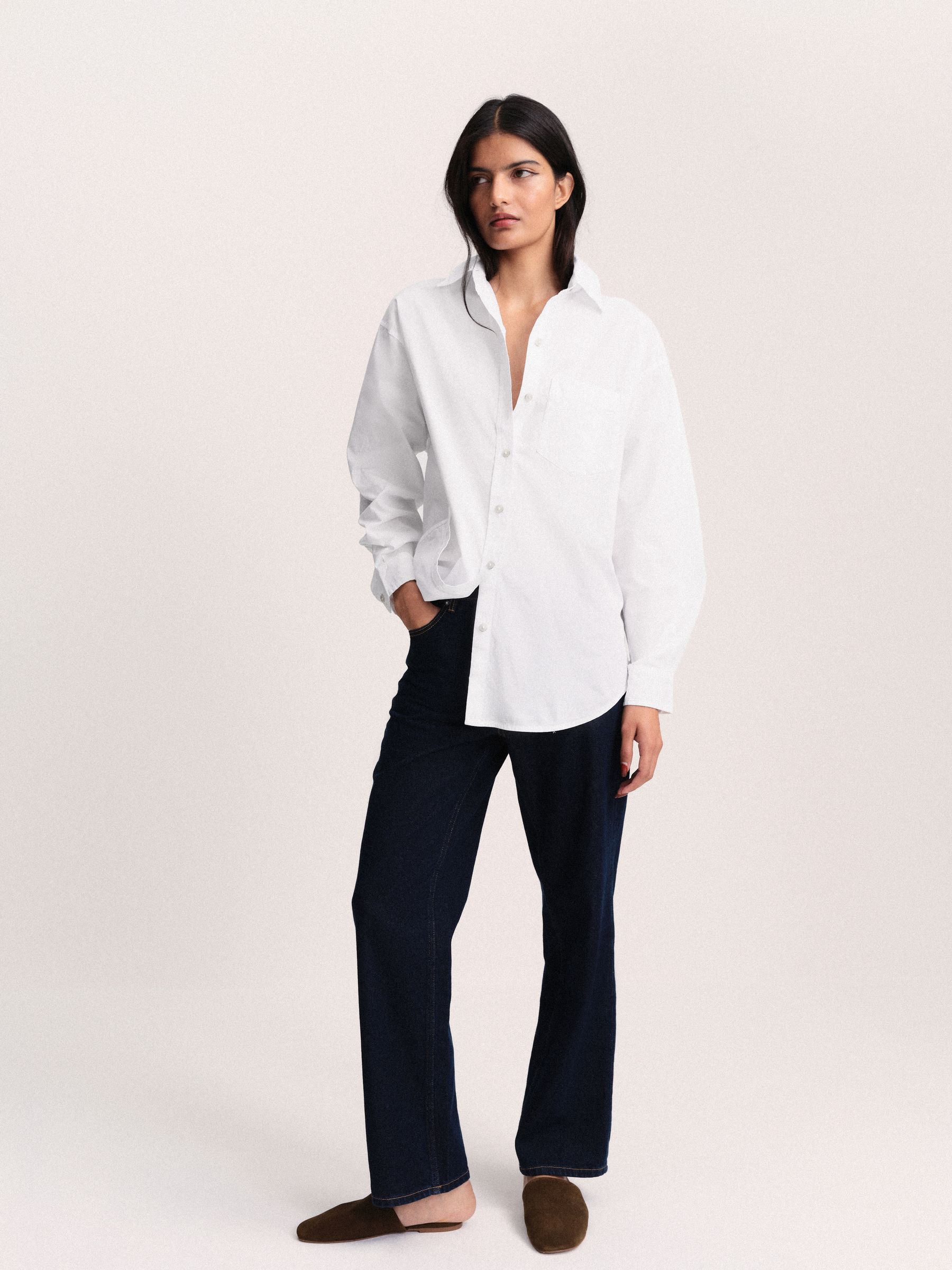 The Set Oversized Shirt - White - Regular - SIP Worn