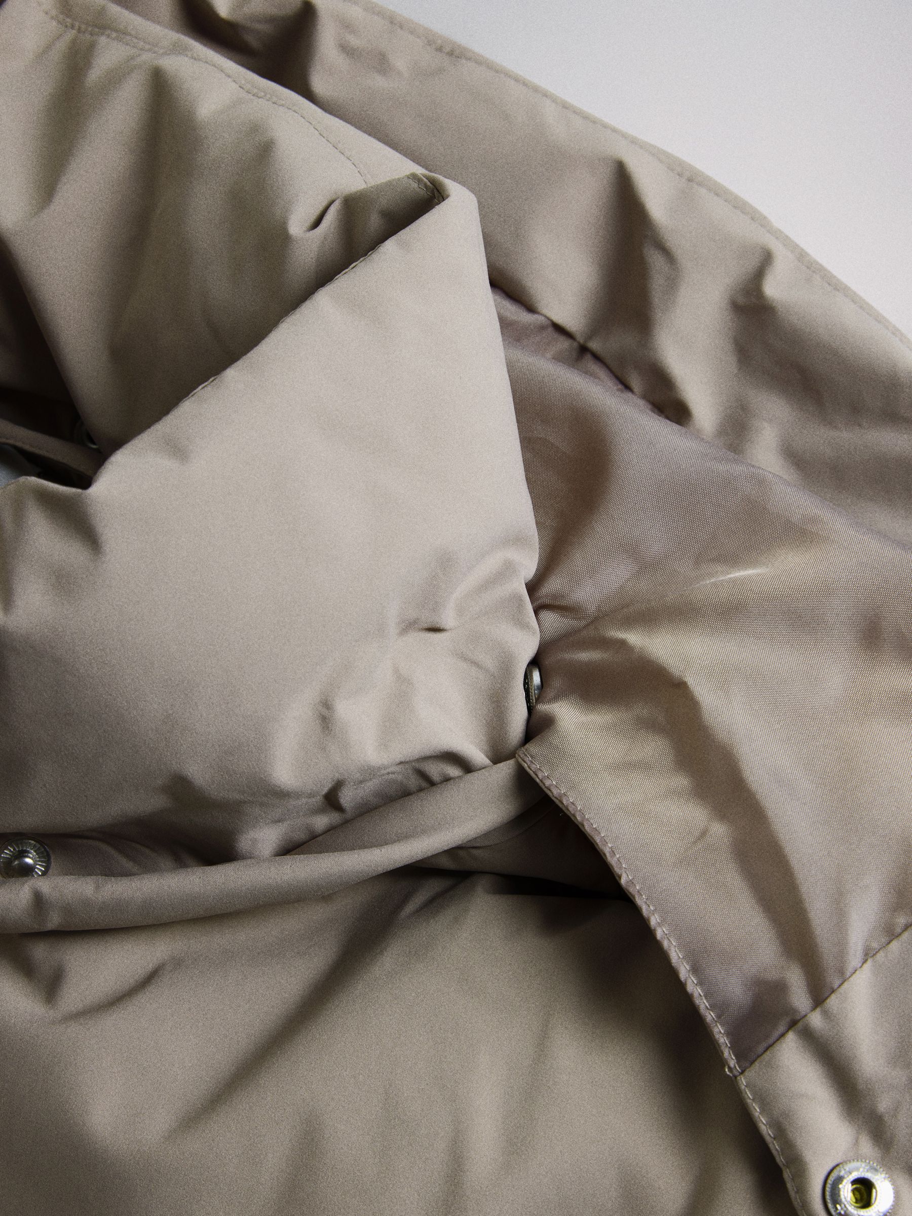 The Set Showerproof Padded Maxi Coat - Taupe - Regular - SIP Still Life