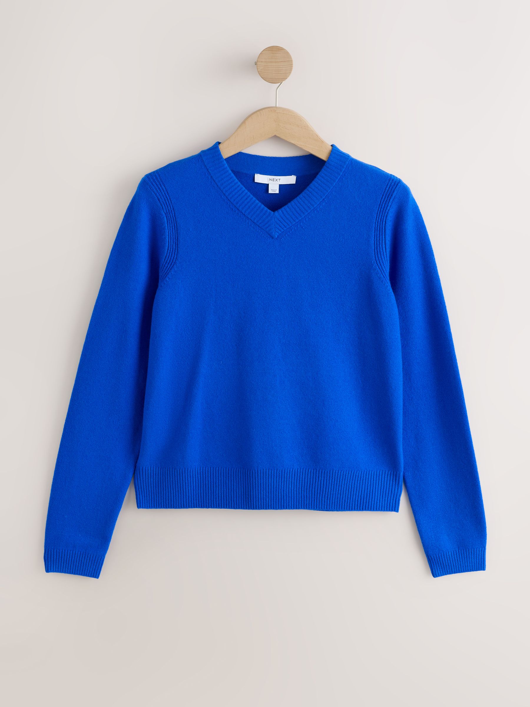 Supersoft V-Neck Long Sleeve Jumper - Cobalt Blue - Regular - SIP Still Life
