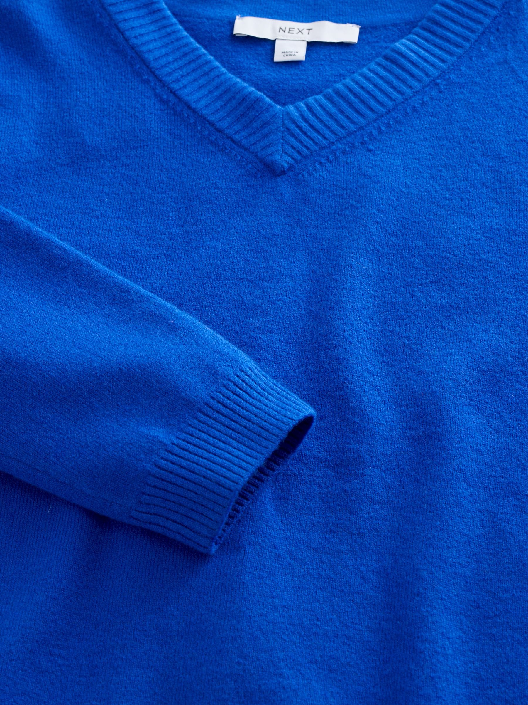 Supersoft V-Neck Long Sleeve Jumper - Cobalt Blue - Regular - SIP Still Life