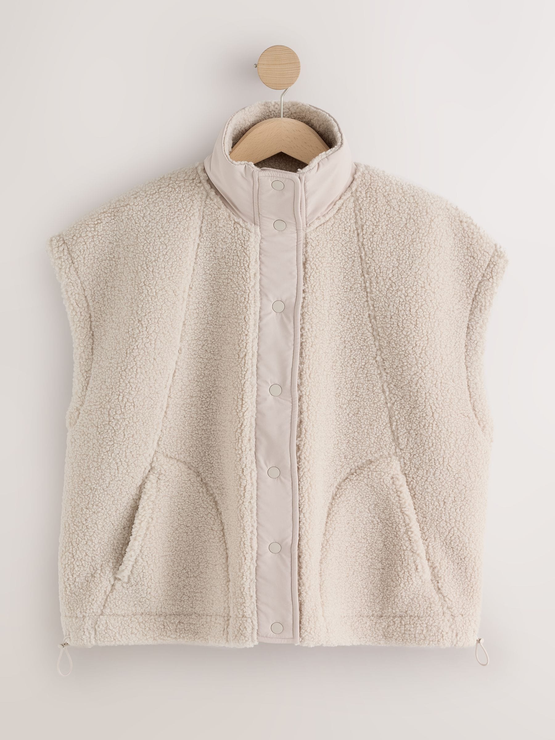 Oversized Borg Gilet Cover-Up - Ecru - Regular - SIP Still Life