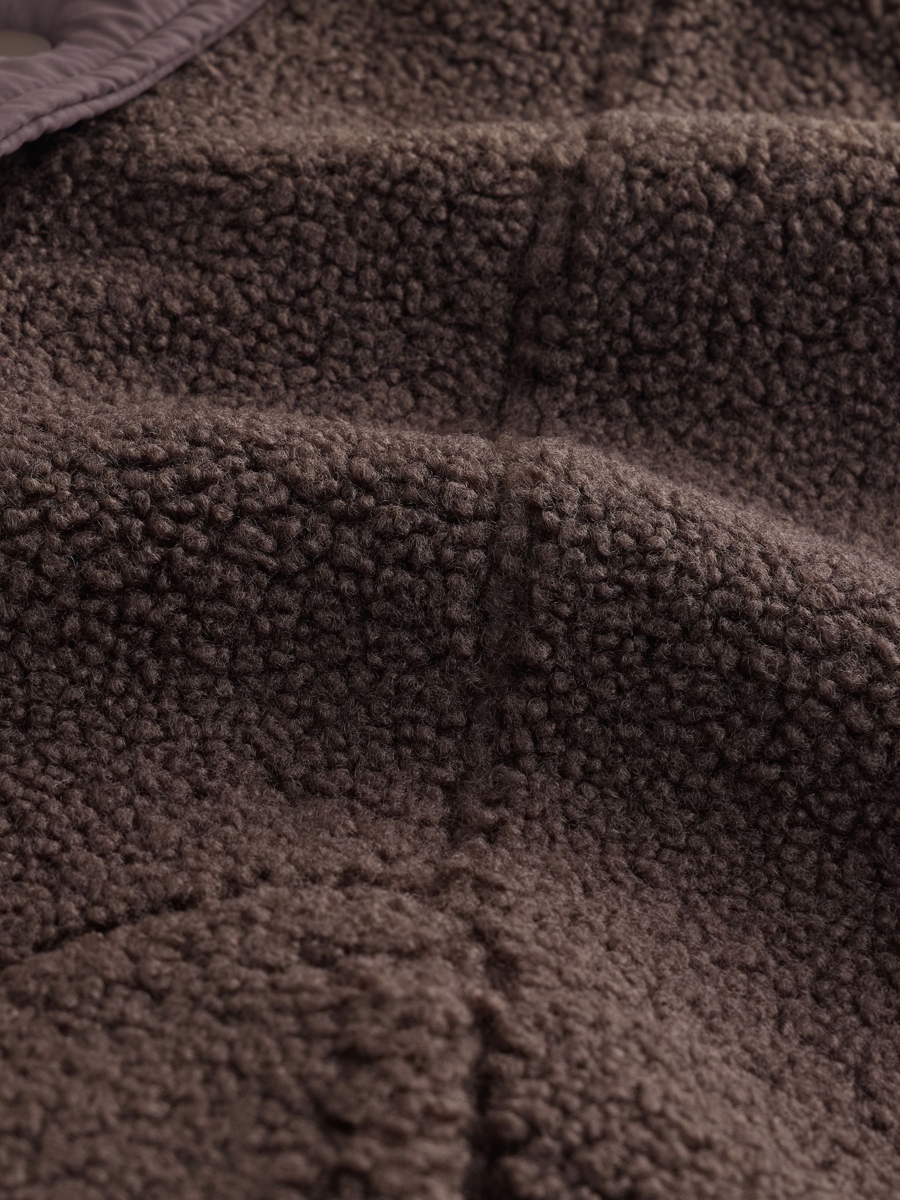 Oversized Borg Gilet Cover-Up - Chocolate Brown - Regular - SIP Still Life