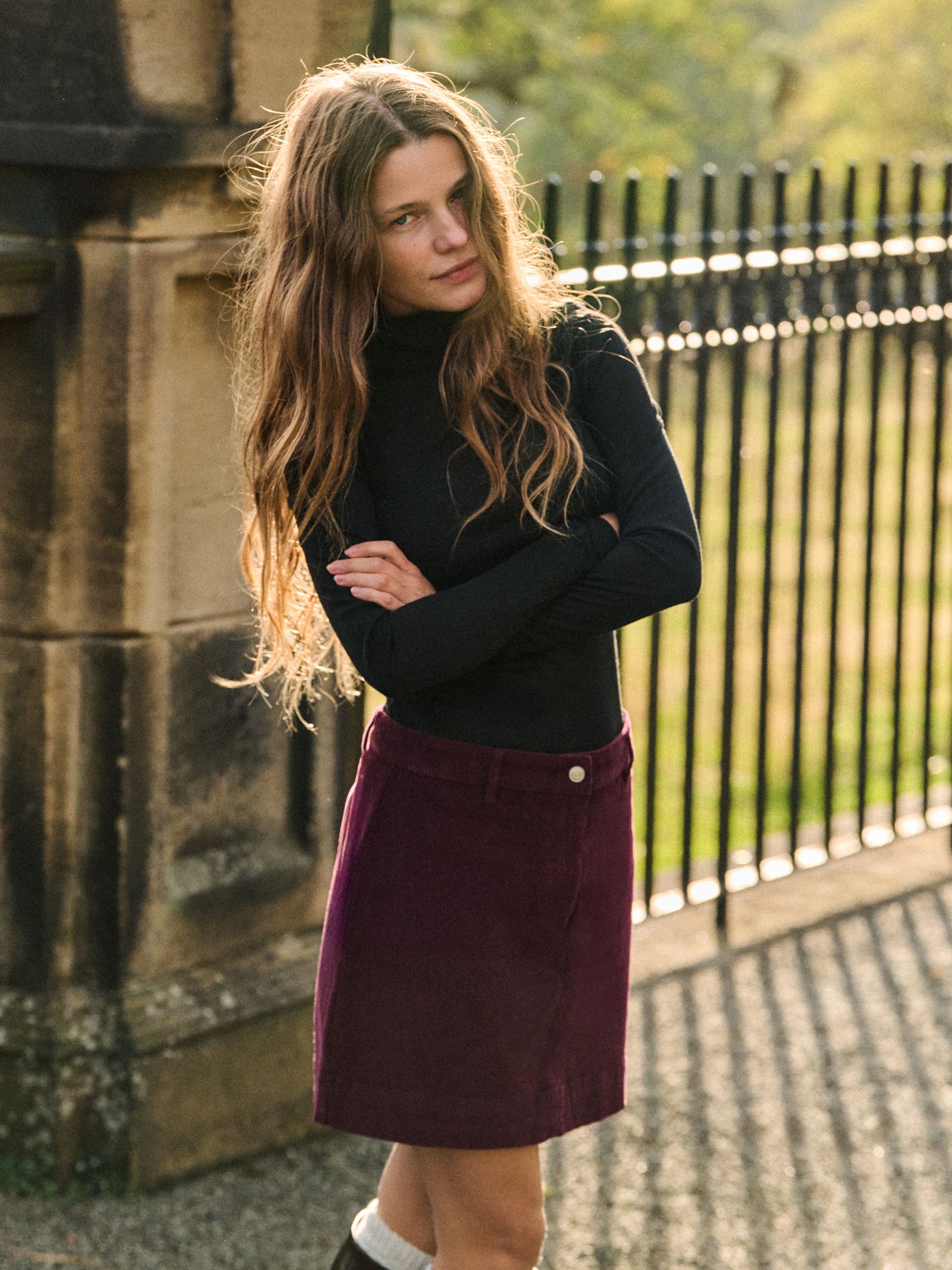 The Set 2 Pack Corduroy Mini Skirts - Burgundy/Brown - Regular - Location Worn