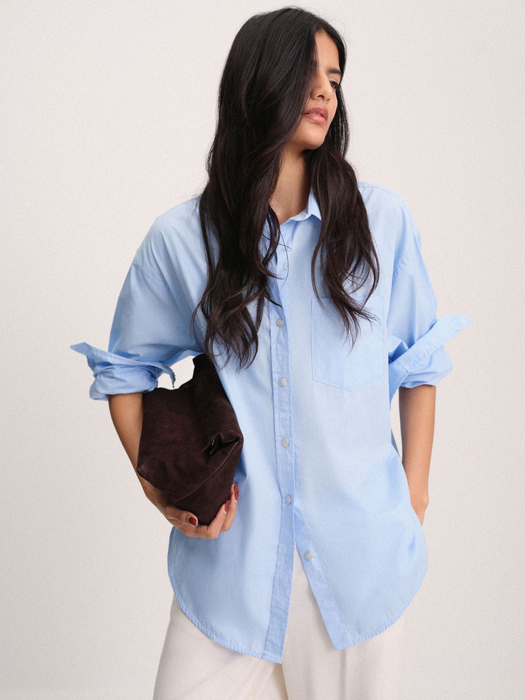 The Set Oversized Shirt - Blue - Regular - SIP Worn