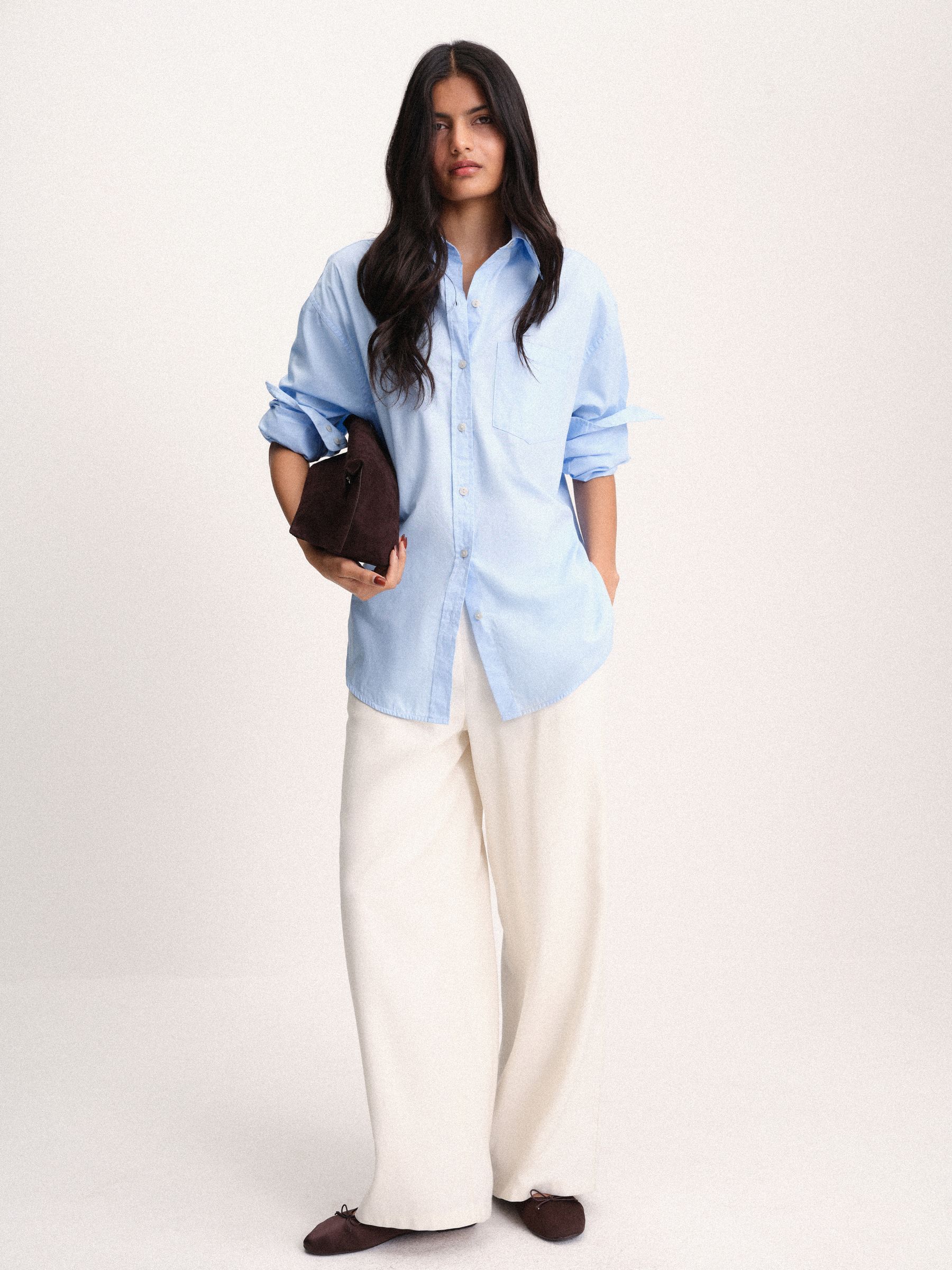 The Set Oversized Shirt - Blue - Regular - SIP Worn