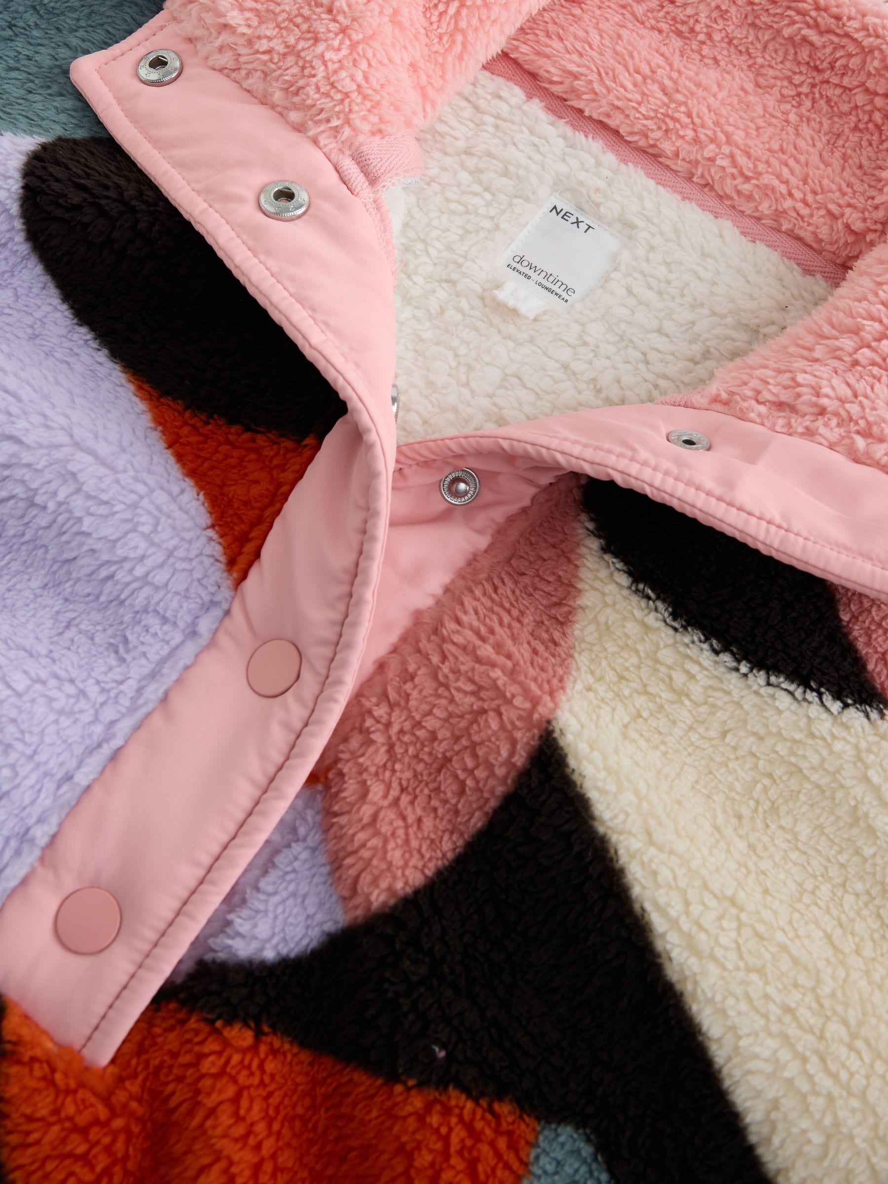 Half Zip Borg Fleece - Pink Abstract - Regular - SIP Still Life