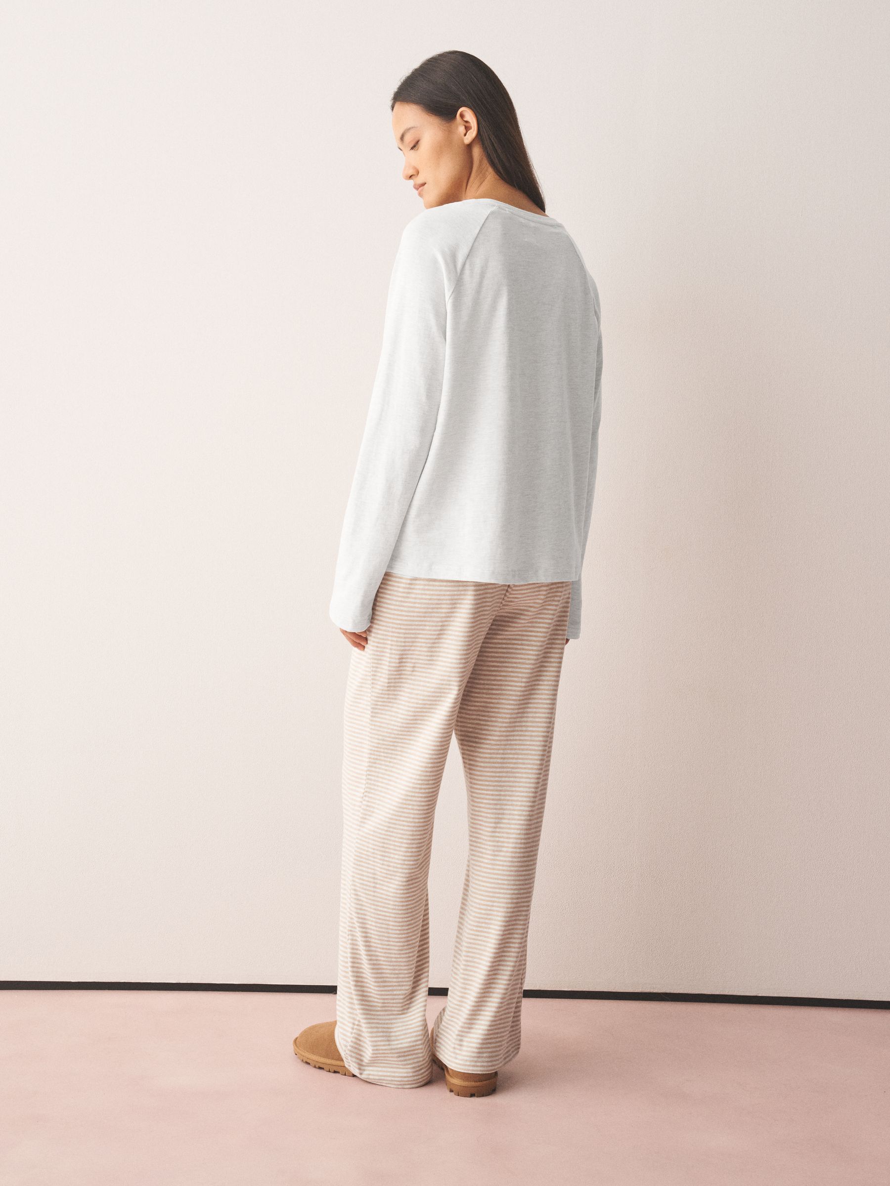 Long Sleeve Pyjamas - Ecru Stripe - Regular - SIP Worn