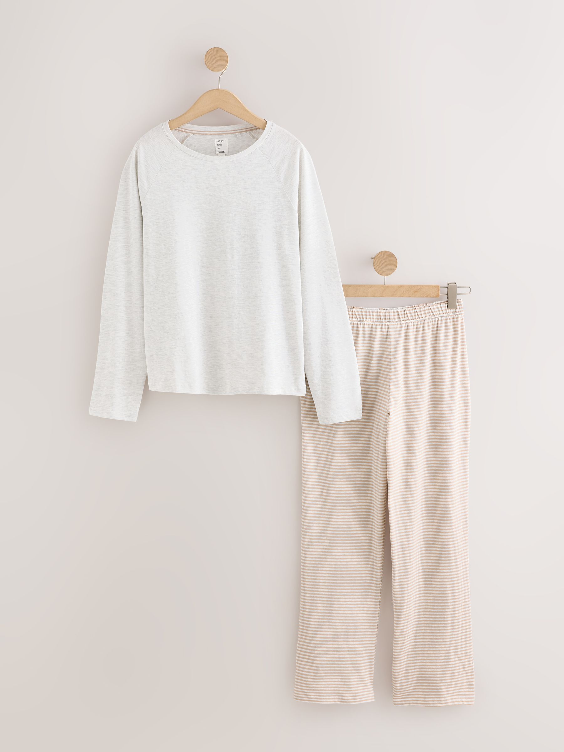 Long Sleeve Pyjamas - Ecru Stripe - Regular - SIP Still Life