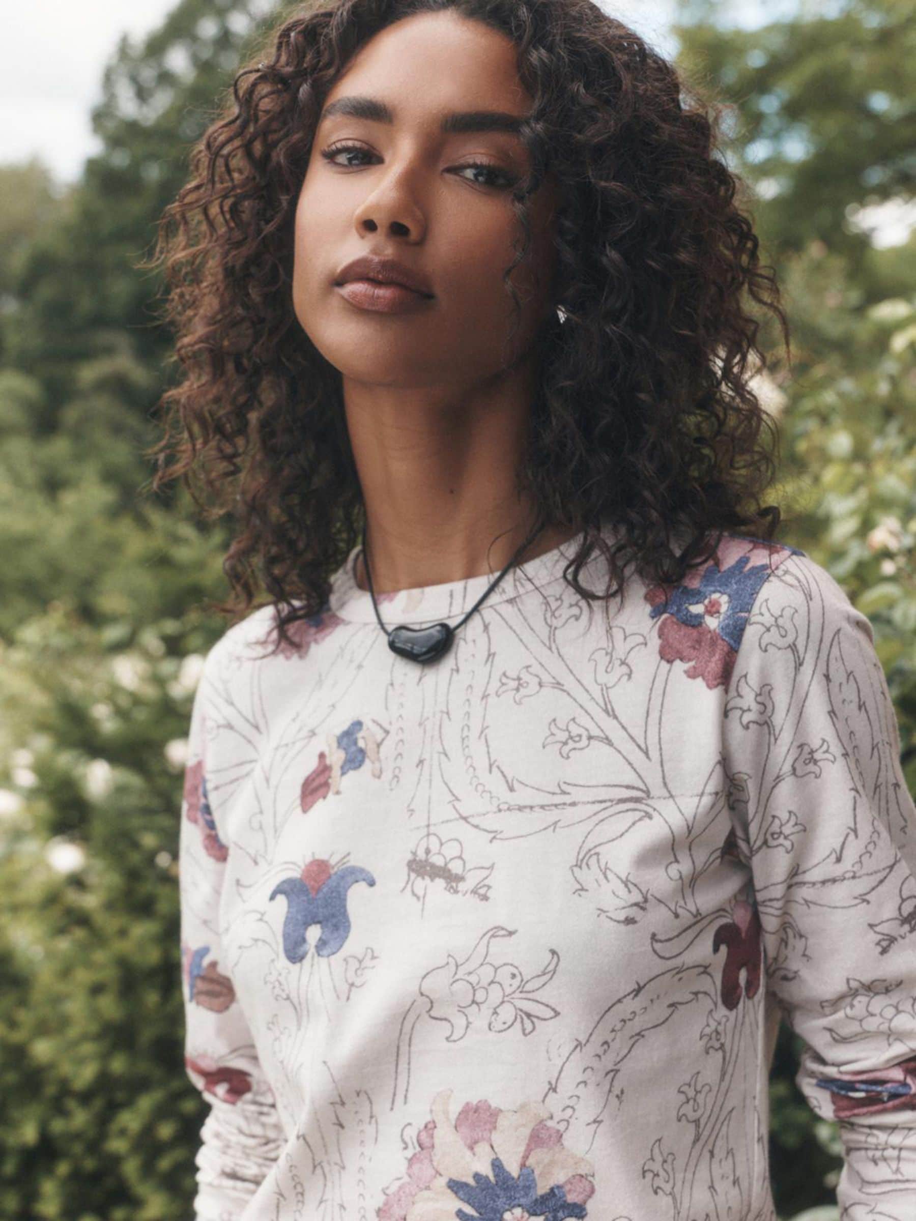 Long Sleeve Crew Neck T-Shirt - Floral National Trust X Next - Regular - Location Worn