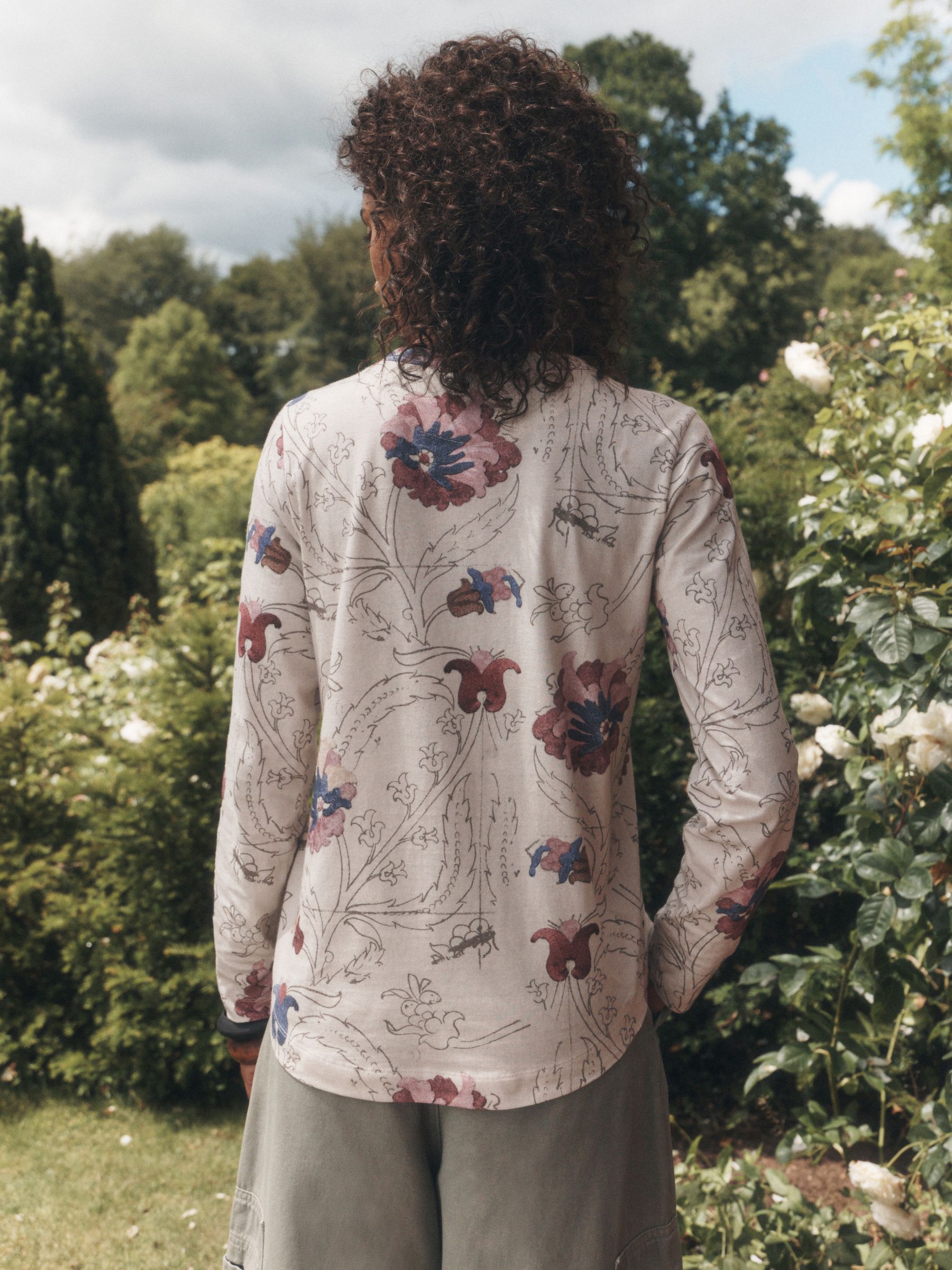 Long Sleeve Crew Neck T-Shirt - Floral National Trust X Next - Regular - Location Worn