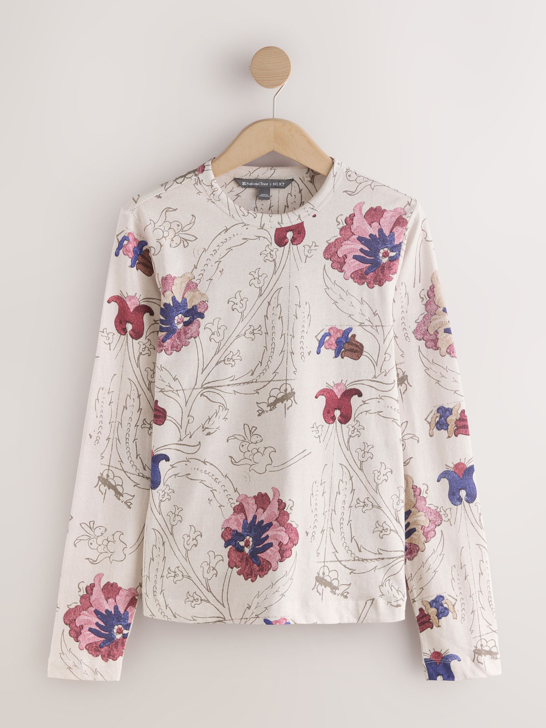 Long Sleeve Crew Neck T-Shirt - Floral National Trust X Next - Regular - SIP Still Life