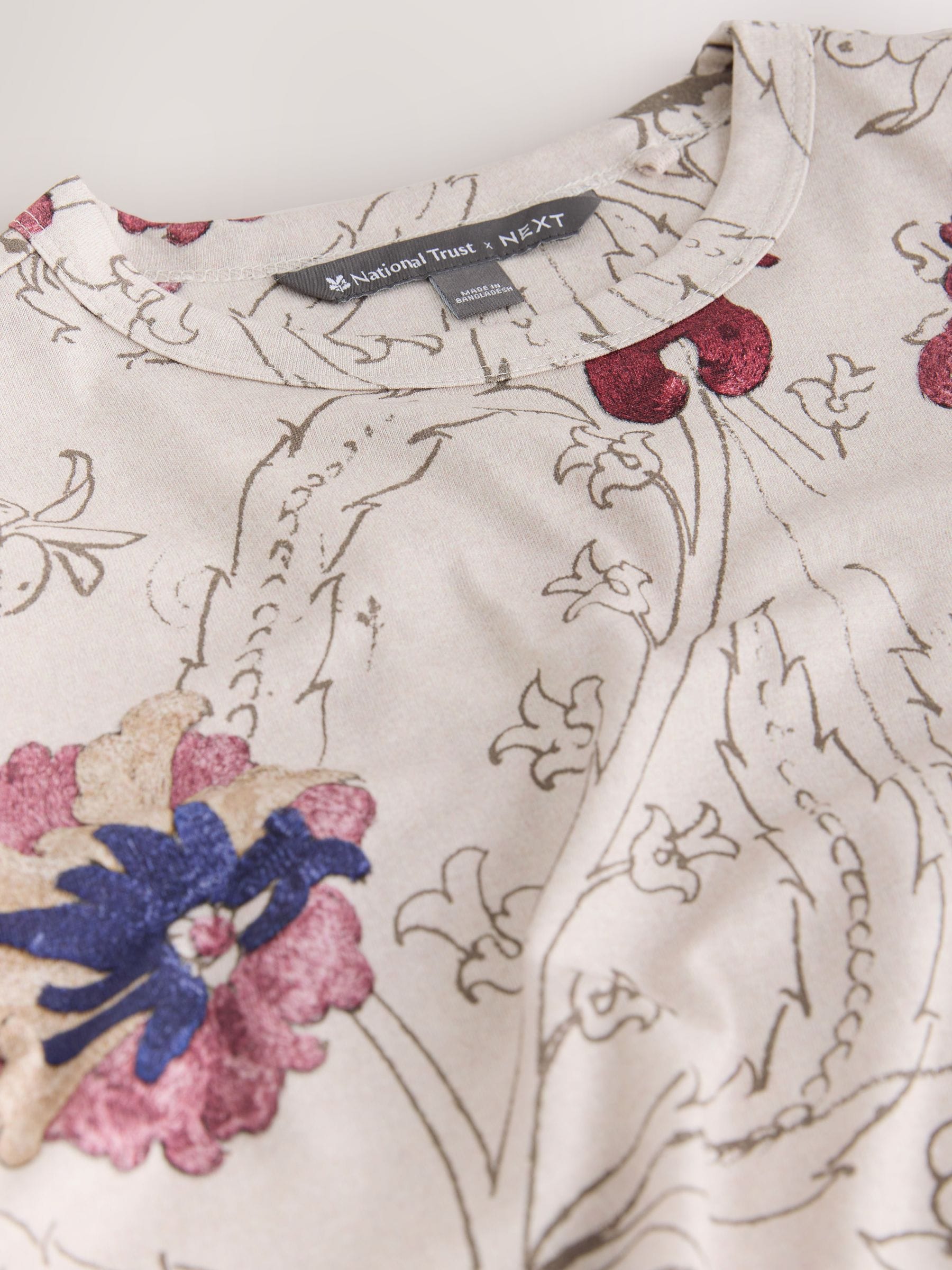 Long Sleeve Crew Neck T-Shirt - Floral National Trust X Next - Regular - SIP Still Life