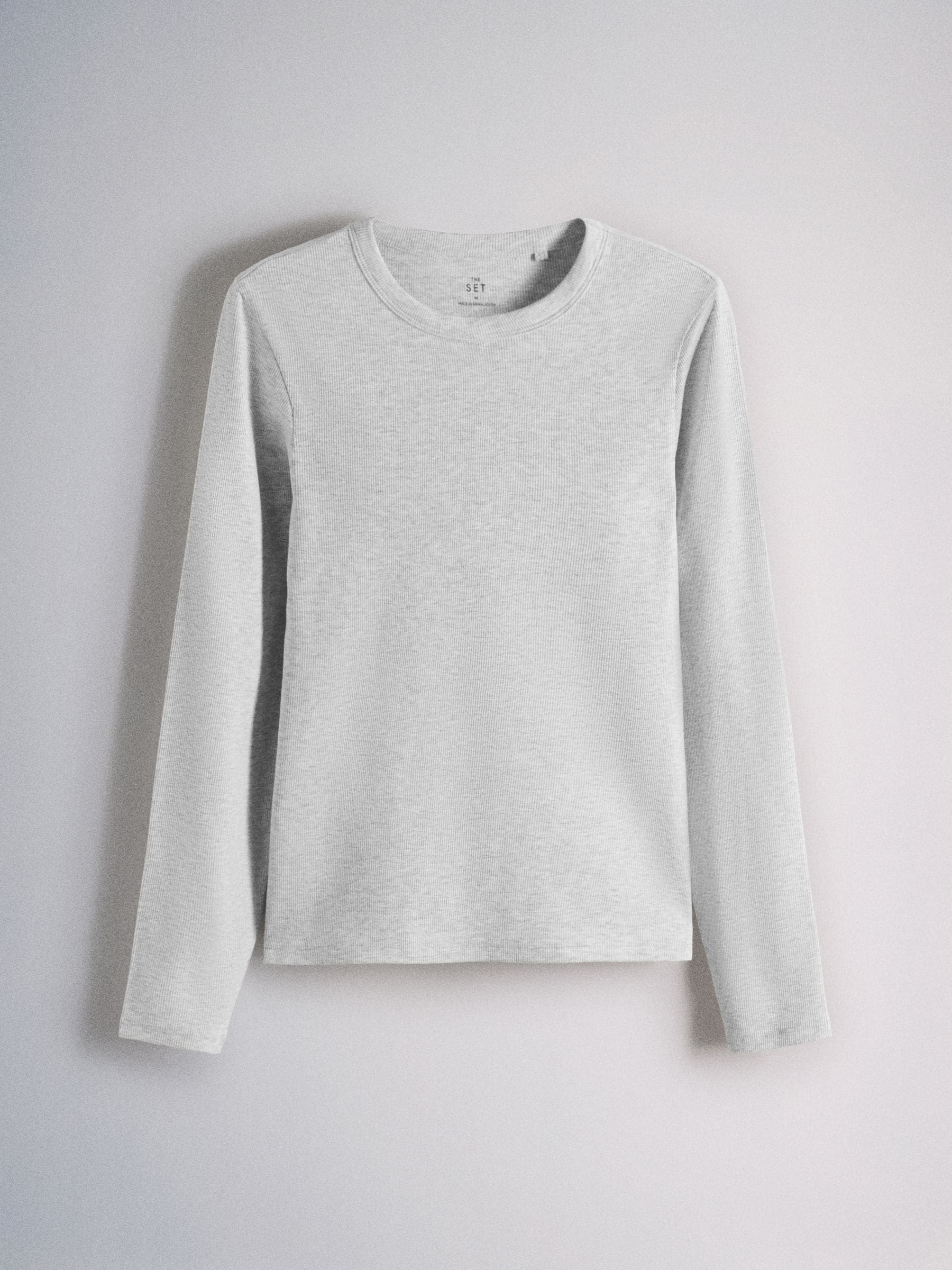 The Set 5 Pack Ribbed Long Sleeve T-Shirts - Pink/Blue/Navy Blue/Grey Marl/White - Regular - SIP Still Life
