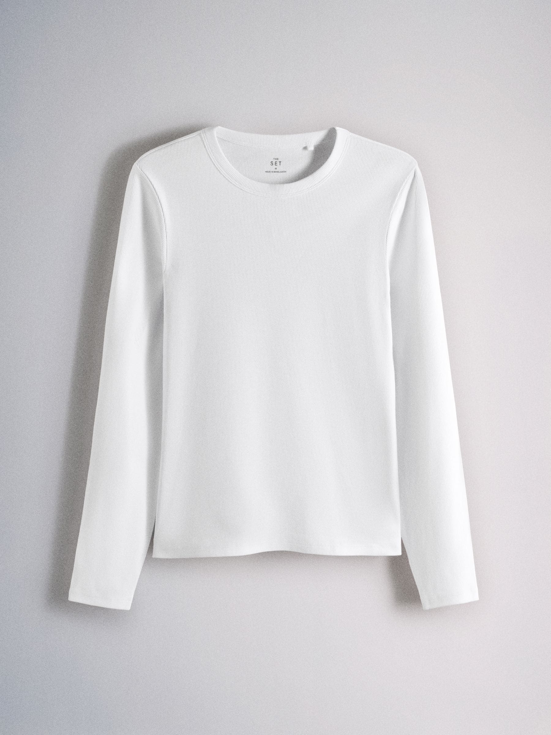 The Set 5 Pack Ribbed Long Sleeve T-Shirts - Pink/Blue/Navy Blue/Grey Marl/White - Regular - SIP Still Life