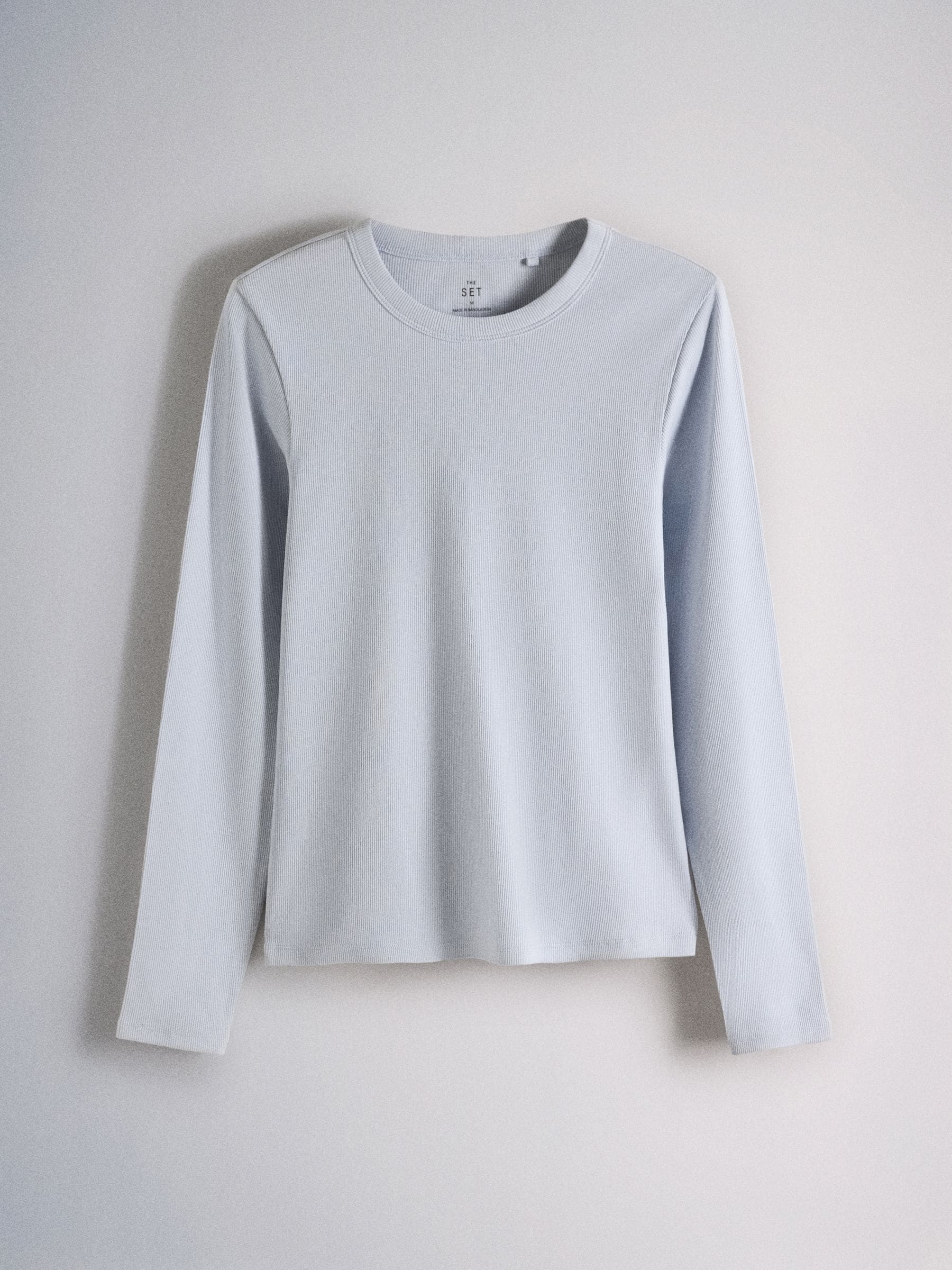 The Set 5 Pack Ribbed Long Sleeve T-Shirts - Pink/Blue/Navy Blue/Grey Marl/White - Regular - SIP Still Life