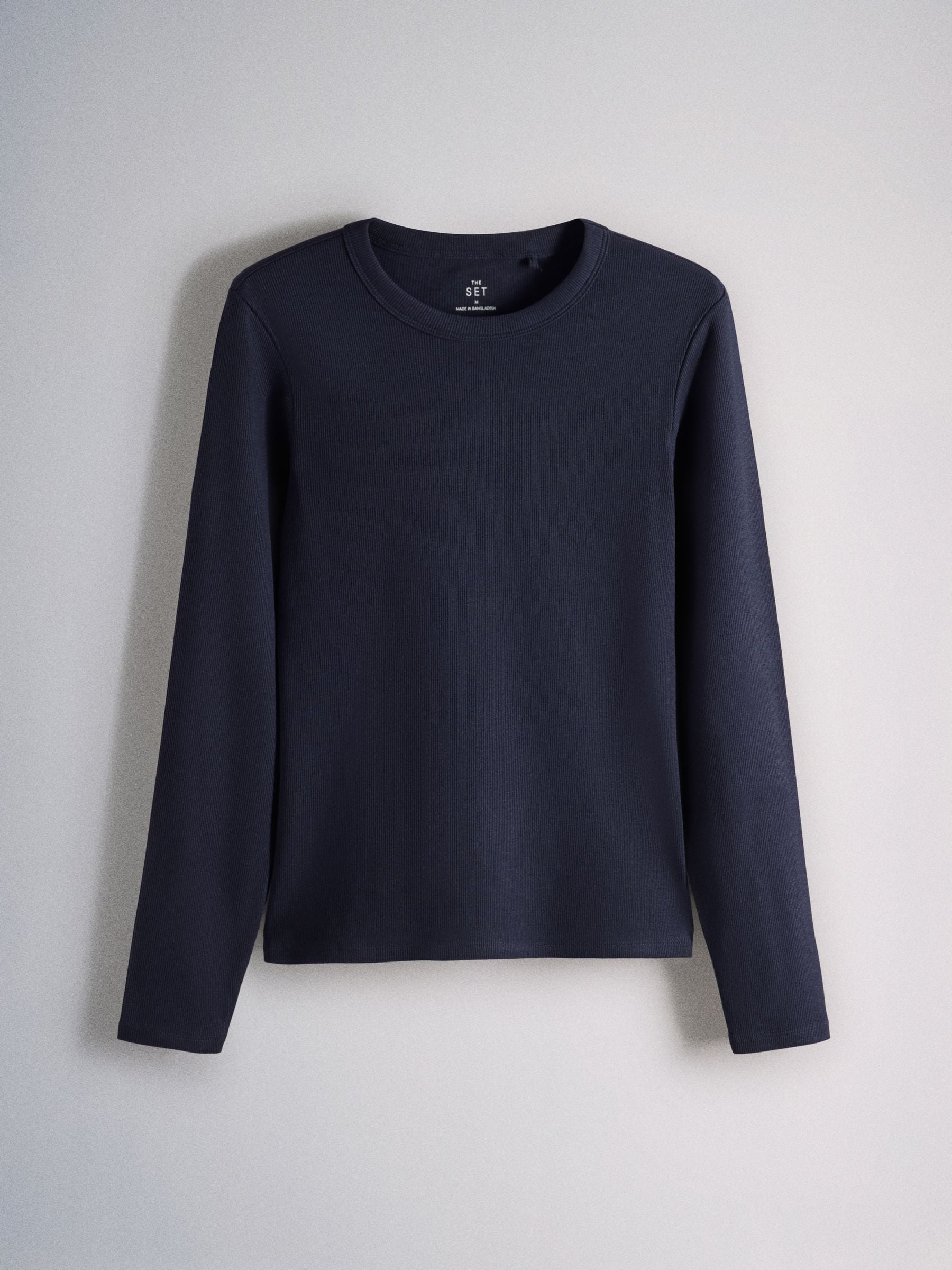 The Set 5 Pack Ribbed Long Sleeve T-Shirts - Pink/Blue/Navy Blue/Grey Marl/White - Regular - SIP Still Life