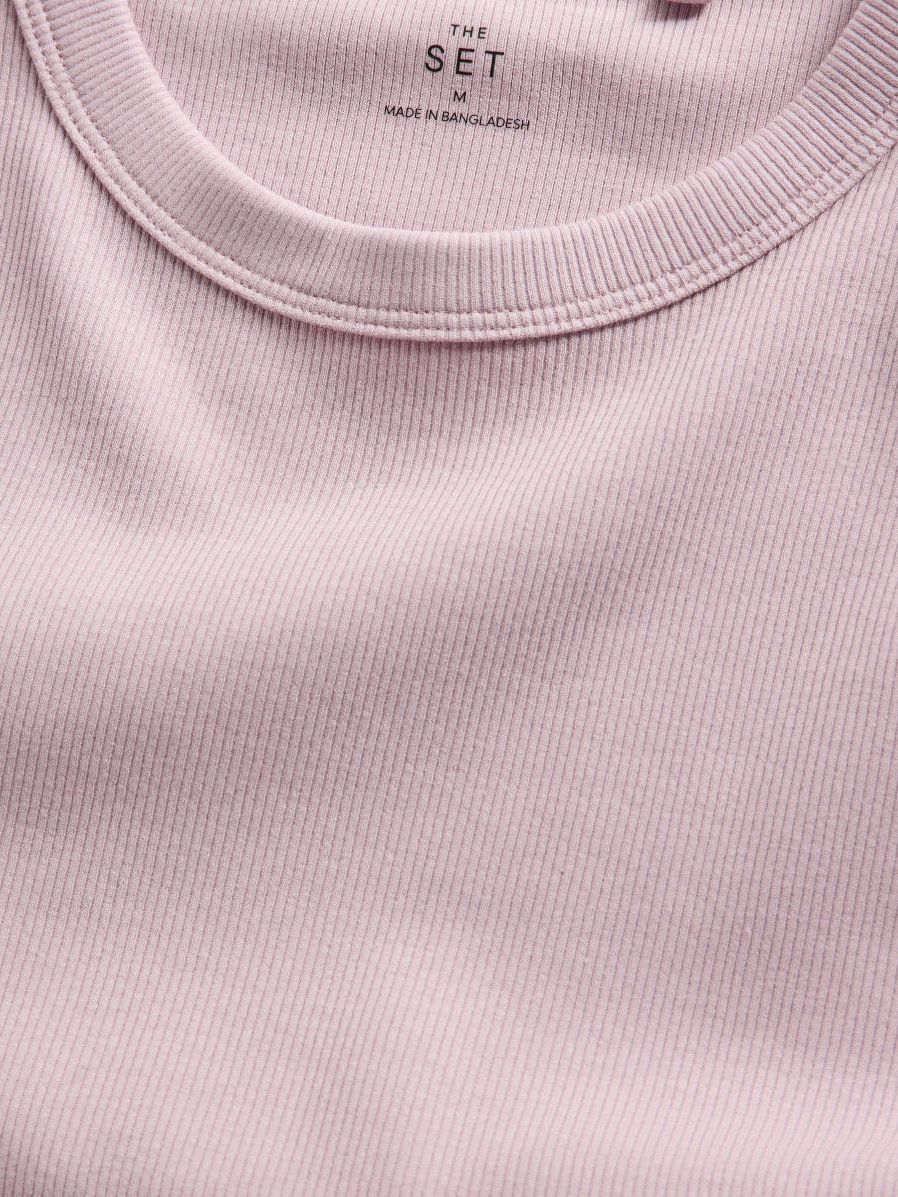The Set 5 Pack Ribbed Long Sleeve T-Shirts - Pink/Blue/Navy Blue/Grey Marl/White - Regular - SIP Still Life