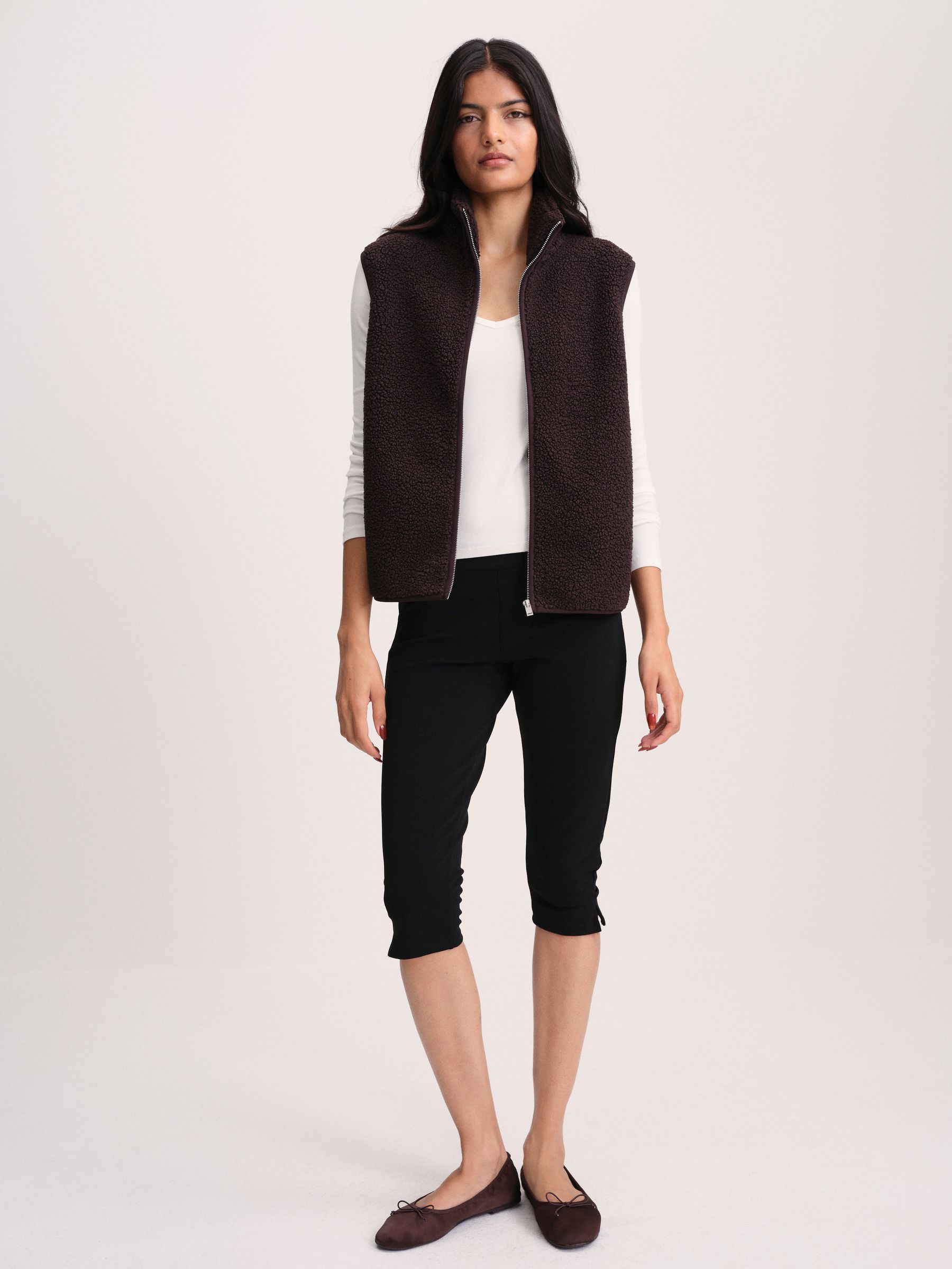 The Set 2 Pack Premium Zip Through Borg Gilets - Brown/Oat Marl - Regular - SIP Worn