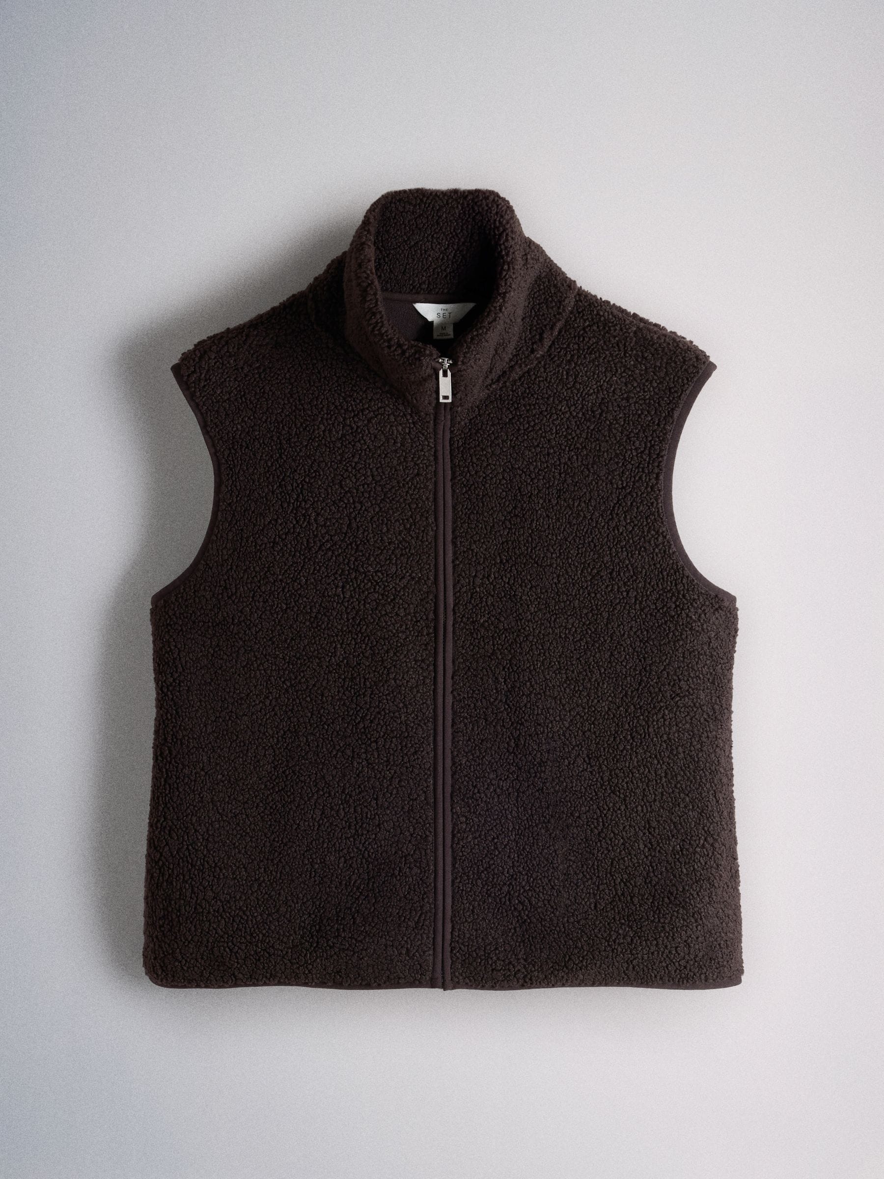 The Set 2 Pack Premium Zip Through Borg Gilets - Brown/Oat Marl - Regular - SIP Still Life