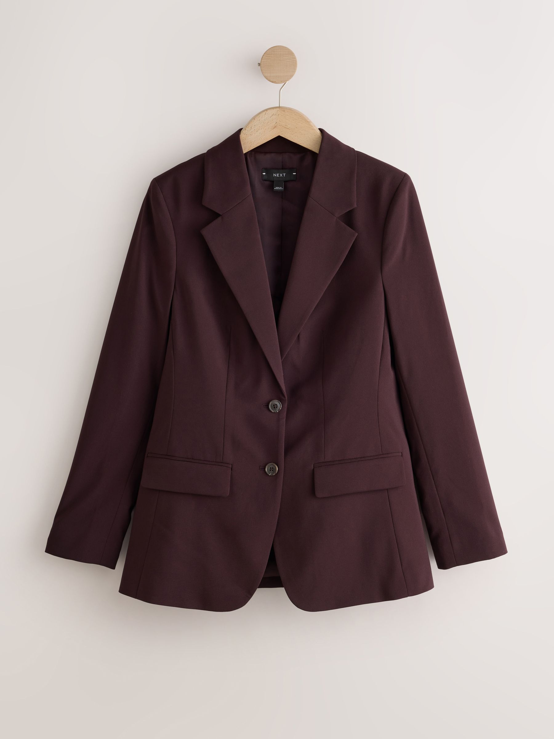 Tailored Single Breasted Blazer With Wool - Burgundy Red - Regular - SIP Still Life