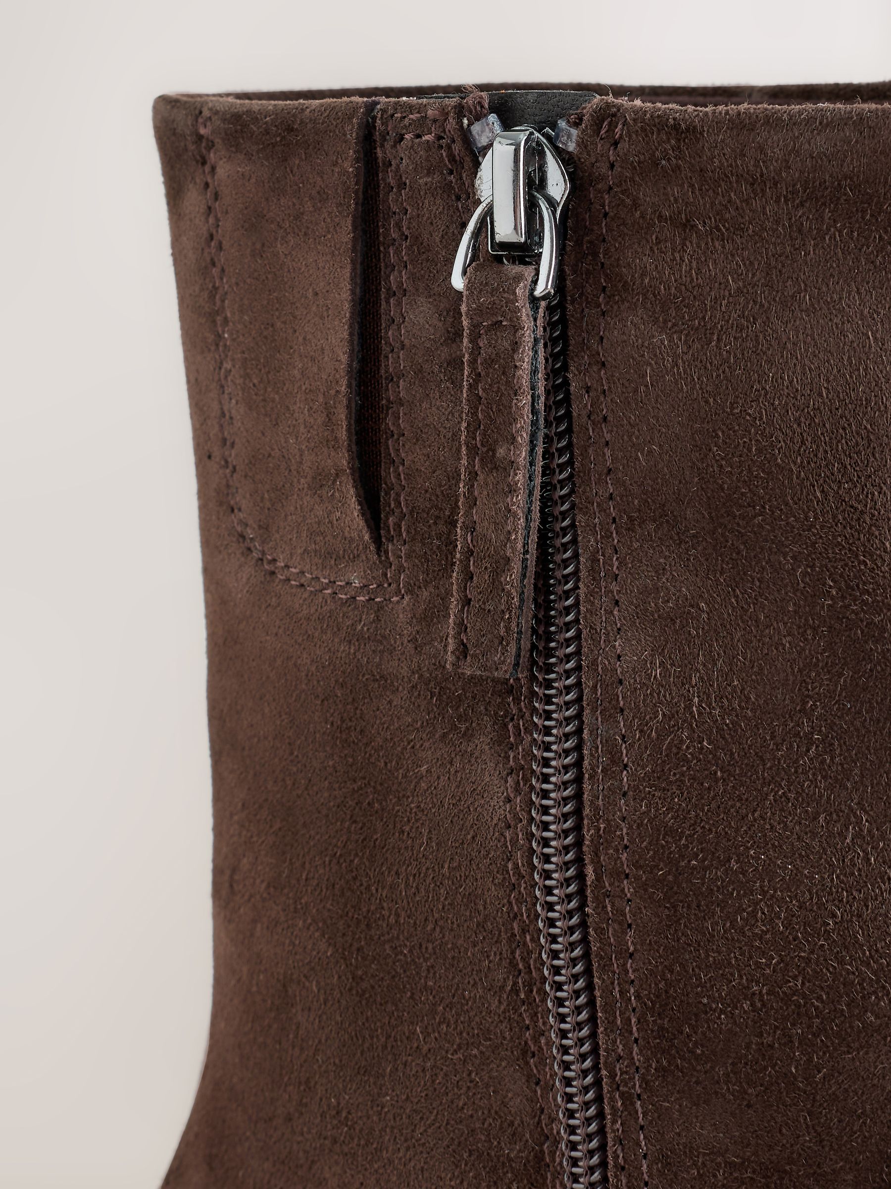 Forever Comfort® Low Wedge Suede Ankle Boots - Chocolate Brown - Standard/Wide Fit - SIP Still Life