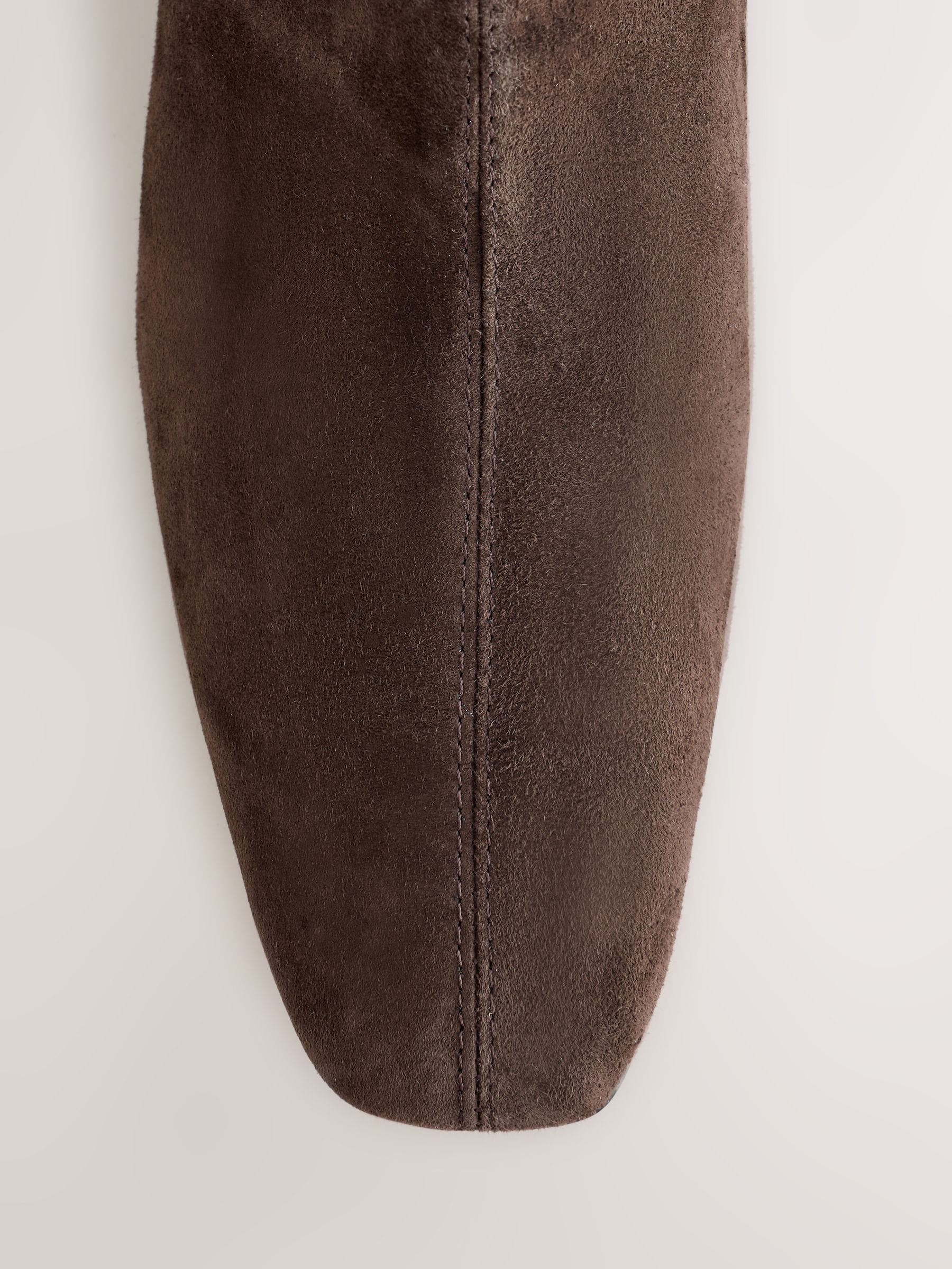Forever Comfort® Low Wedge Suede Ankle Boots - Chocolate Brown - Standard/Wide Fit - SIP Still Life