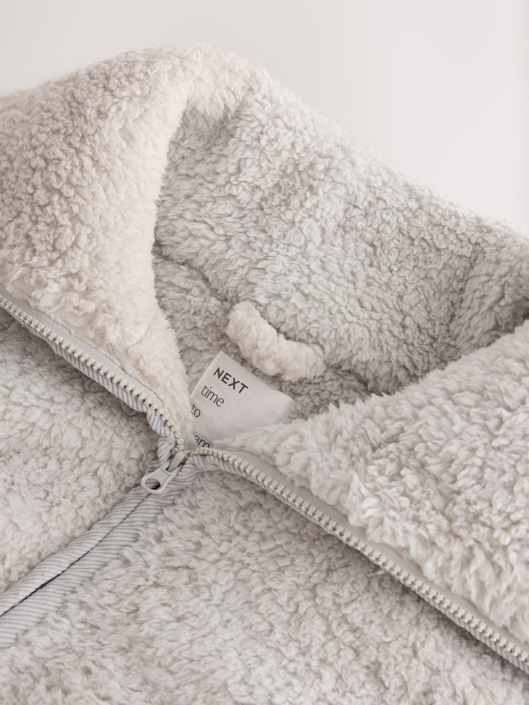 Full Zip Teddy Robe - Grey - Regular - SIP Still Life