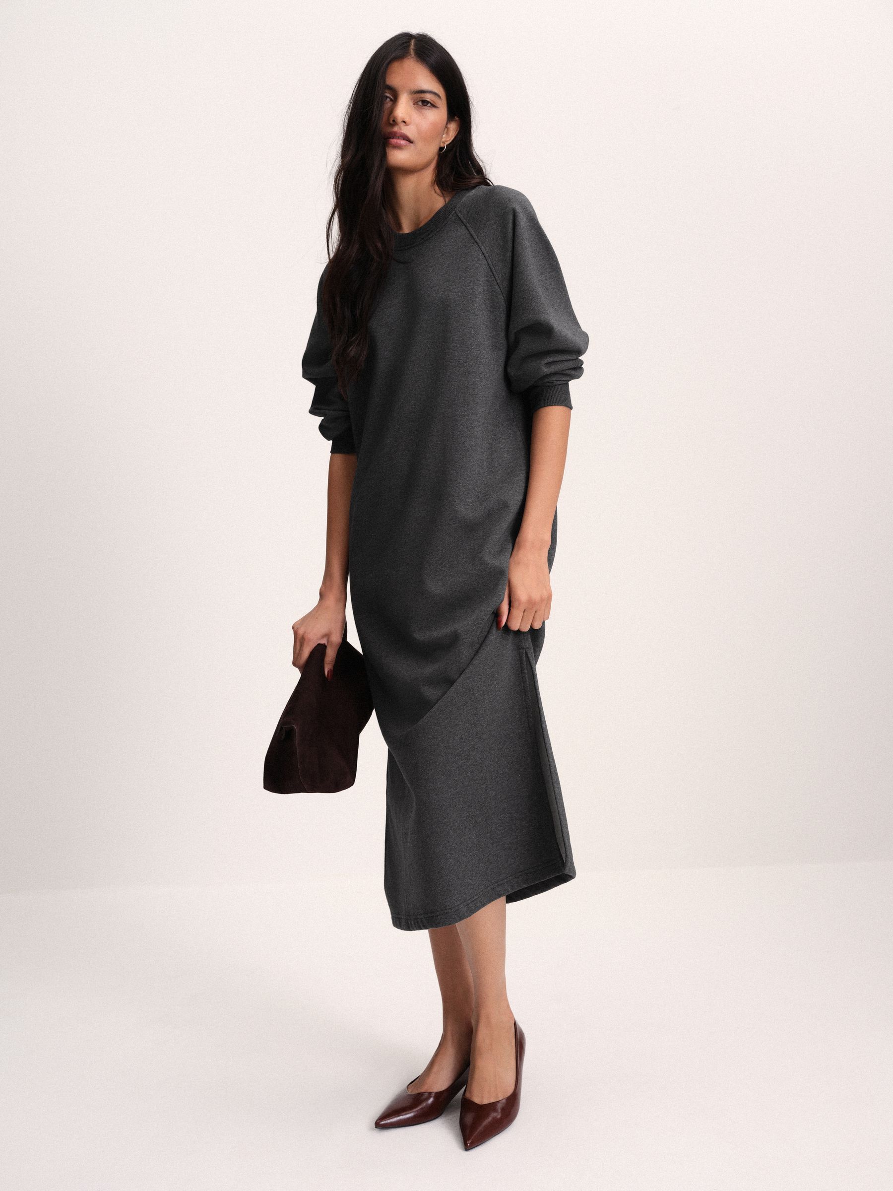 The Set 2 Pack Maxi Sweat Dresses - Grey Marl/Black - Regular - SIP Worn