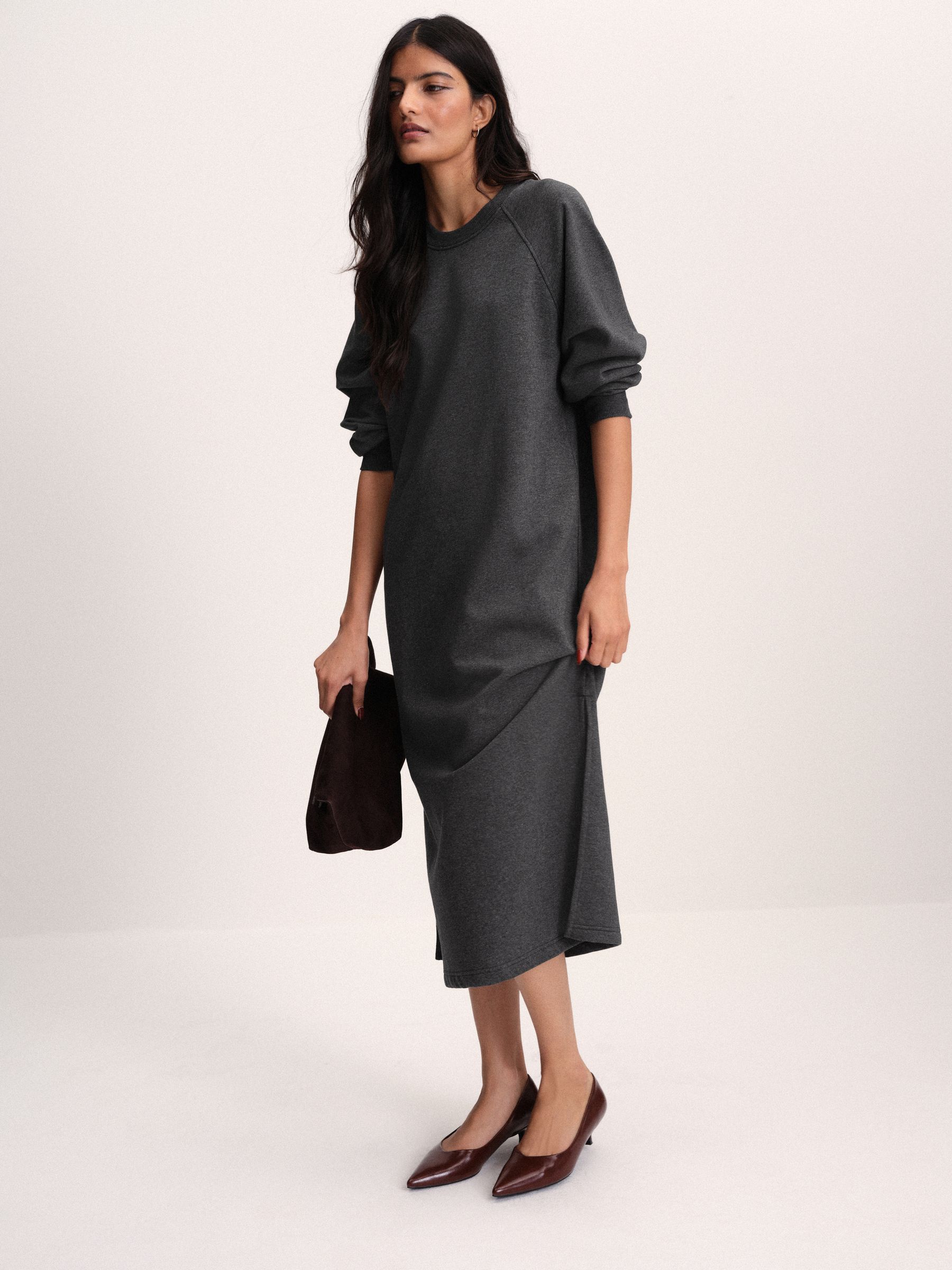 The Set 2 Pack Maxi Sweat Dresses - Grey Marl/Black - Regular - SIP Worn