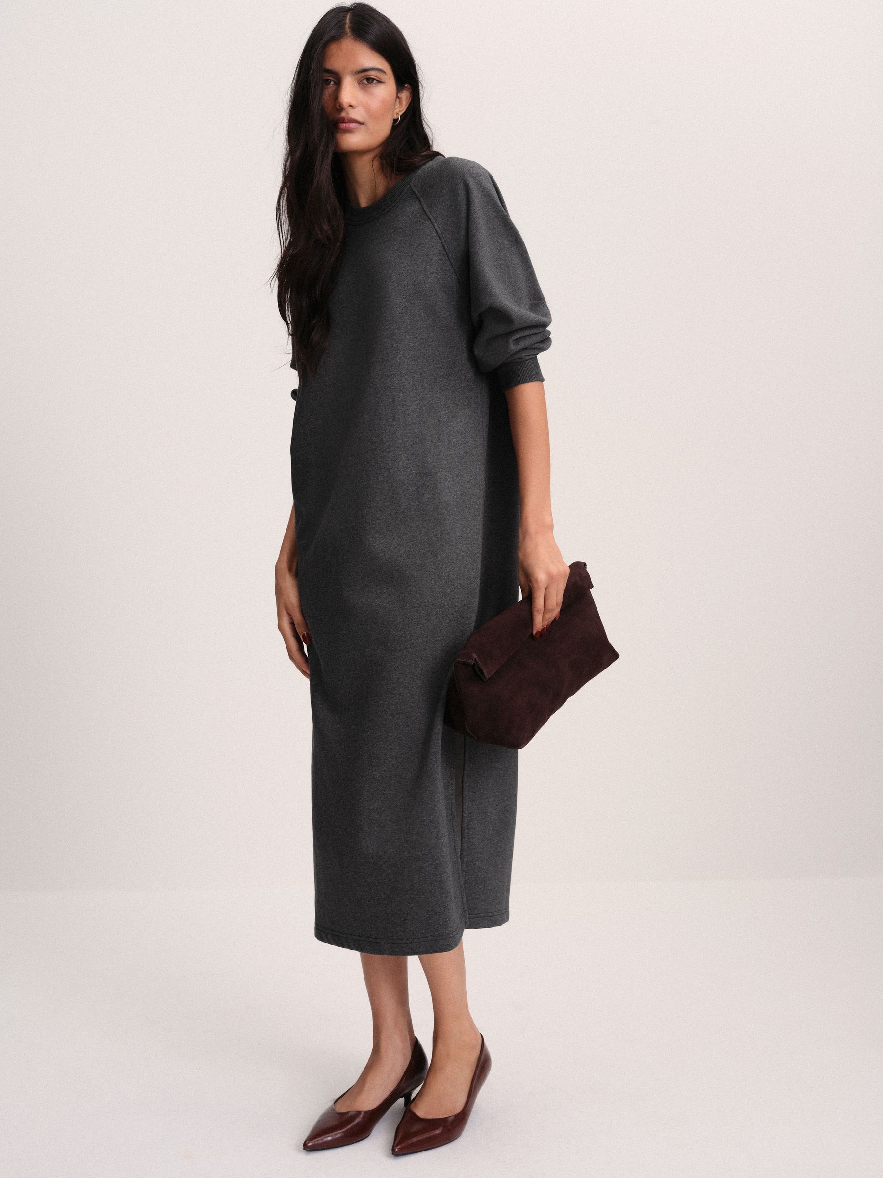 The Set 2 Pack Maxi Sweat Dresses - Grey Marl/Black - Regular - SIP Worn