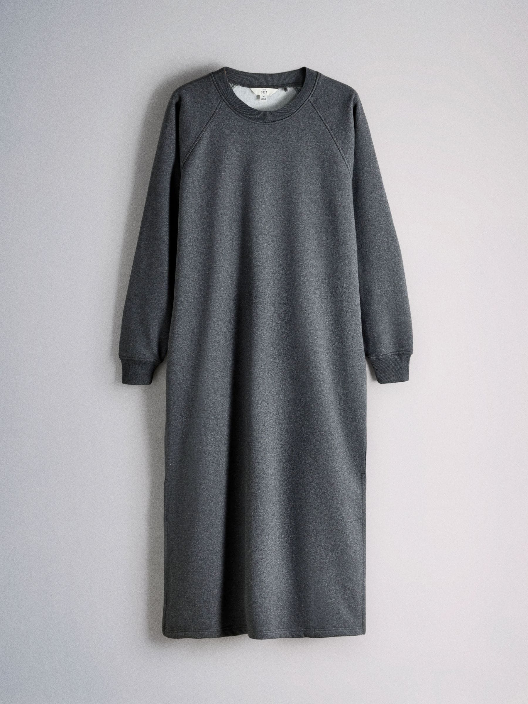 The Set 2 Pack Maxi Sweat Dresses - Grey Marl/Black - Regular - SIP Still Life