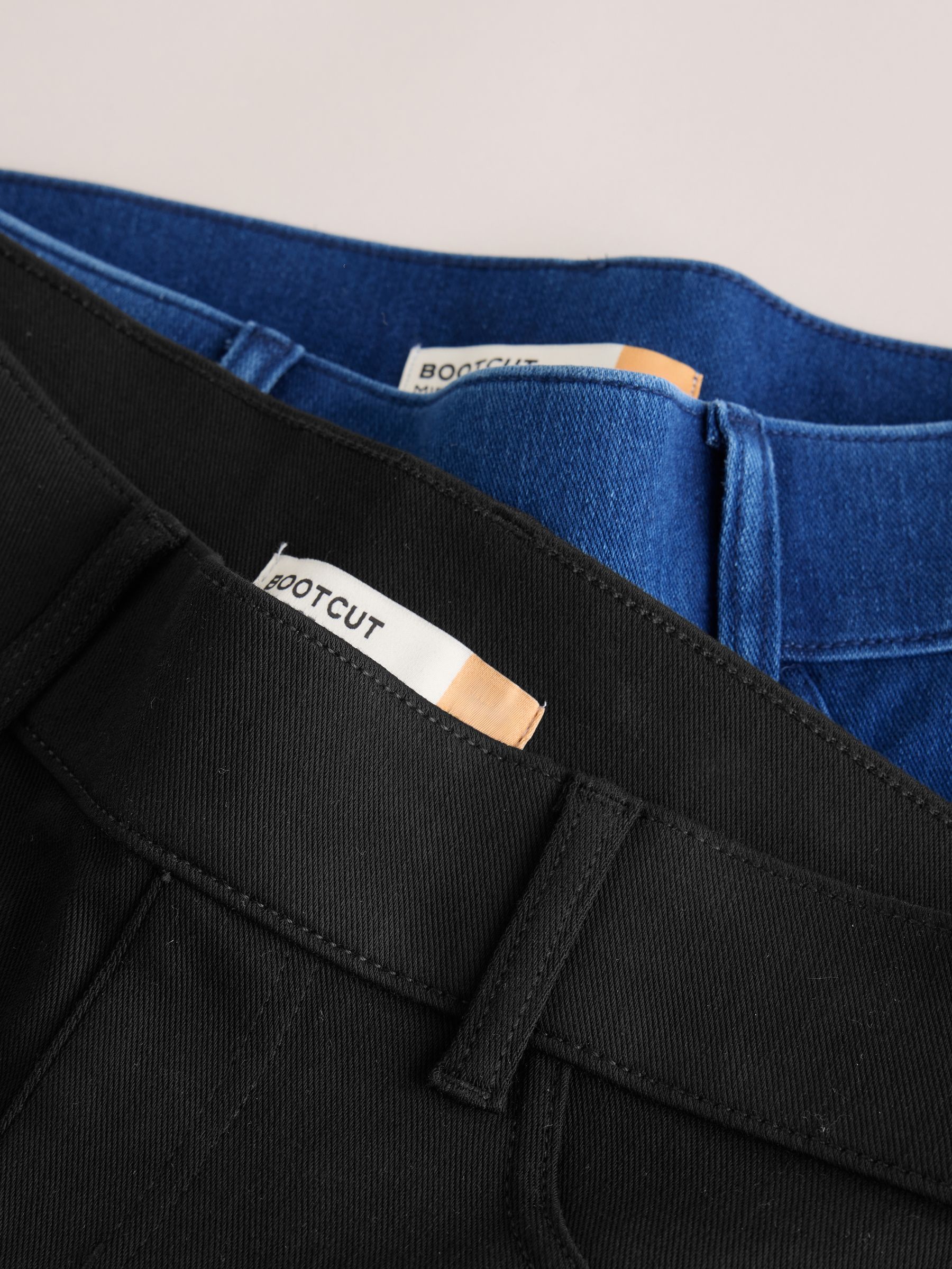 Full Length Jersey Denim Bootcut Leggings 2 Pack - Black/Dark Blue - Regular - SIP Still Life