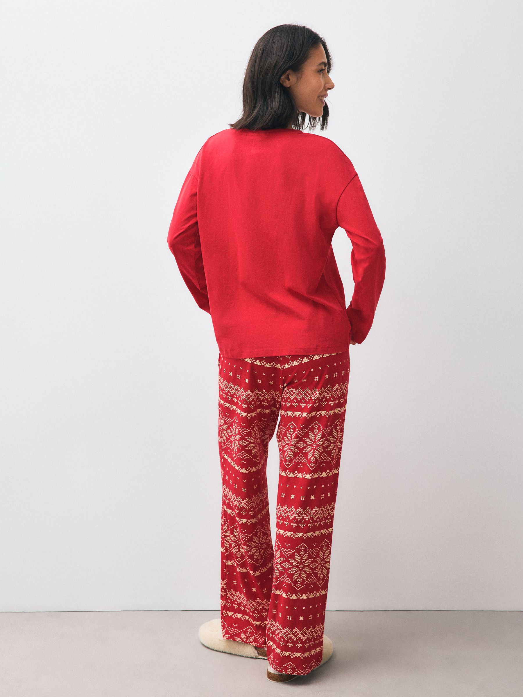 Long Sleeve Pyjamas - Red Fairisle - Regular - SIP Worn